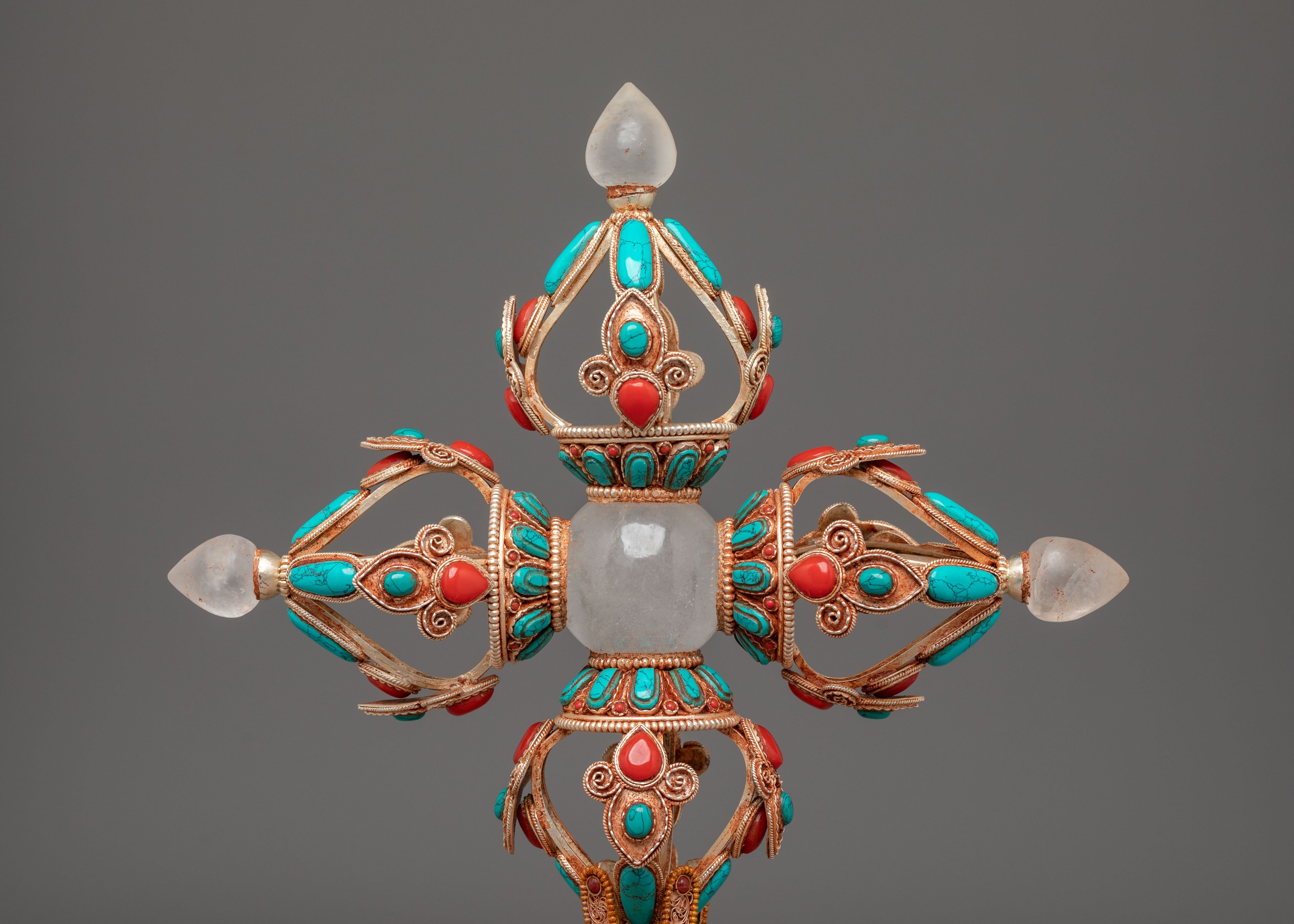 Sacred Tibetan Buddhist Vishva Vajra | Double Vajra Ritual Altar Piece