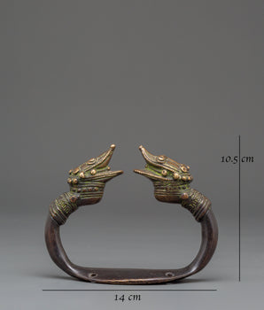Handcrafted Makara Door Handle | Traditional Brass Dragon Cabinet Pull Hardware
