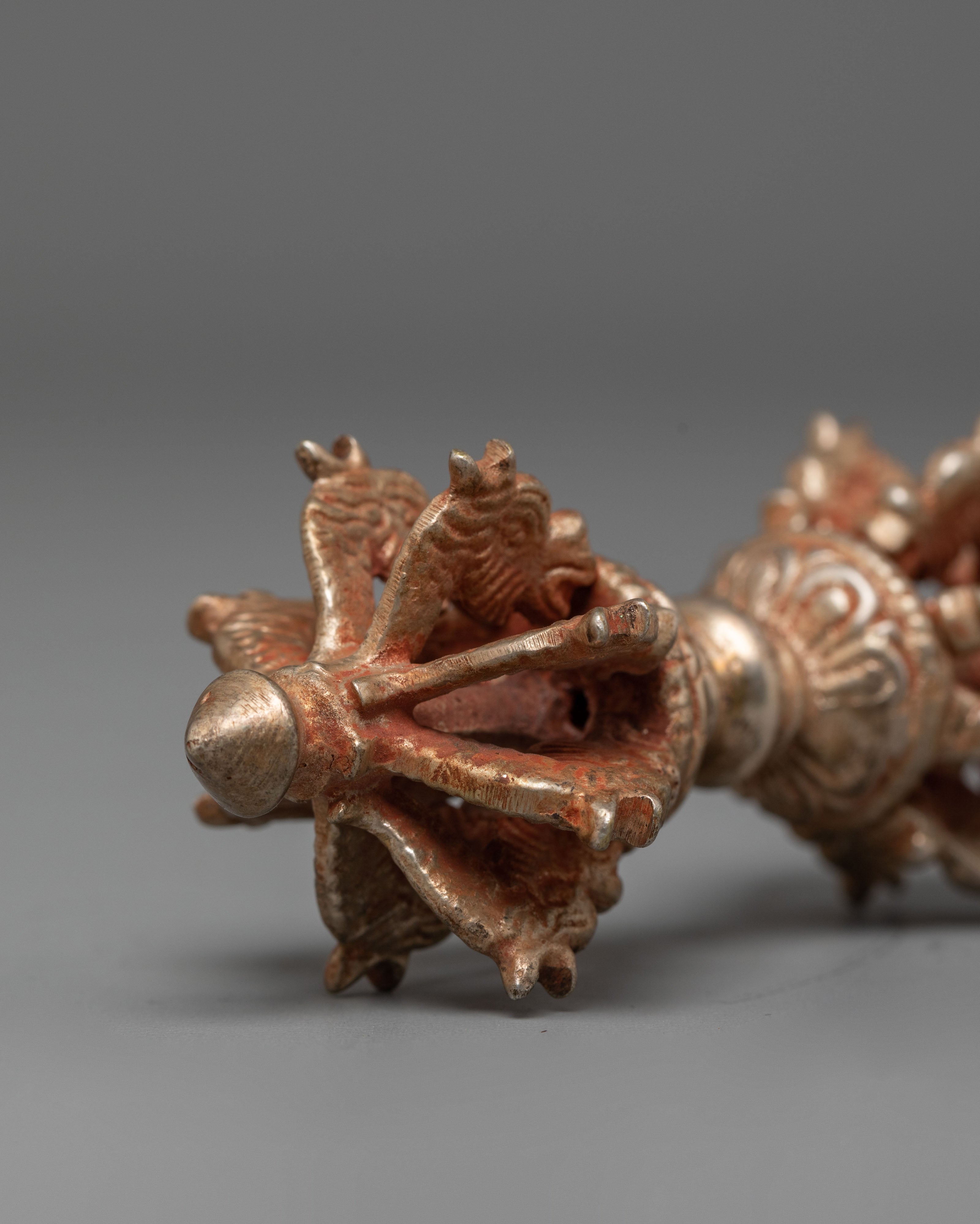 Traditional Ritual Item Vajra | Tibetan Buddhist Copper Dorje Thunderbolt Tool