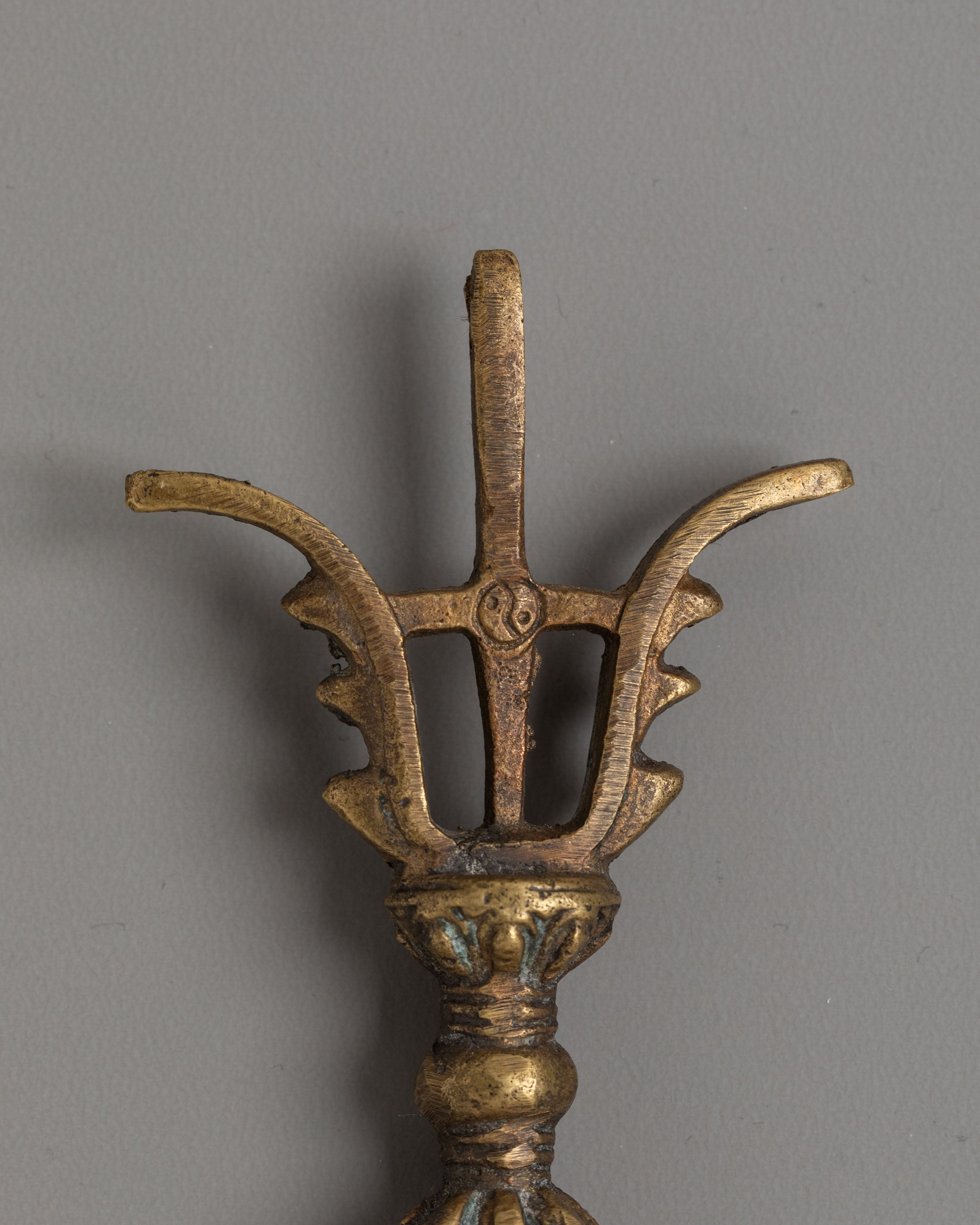 Sacred Open Pronged Vajra for Rituals | Brass Tibetan Ritual Tool for Meditation