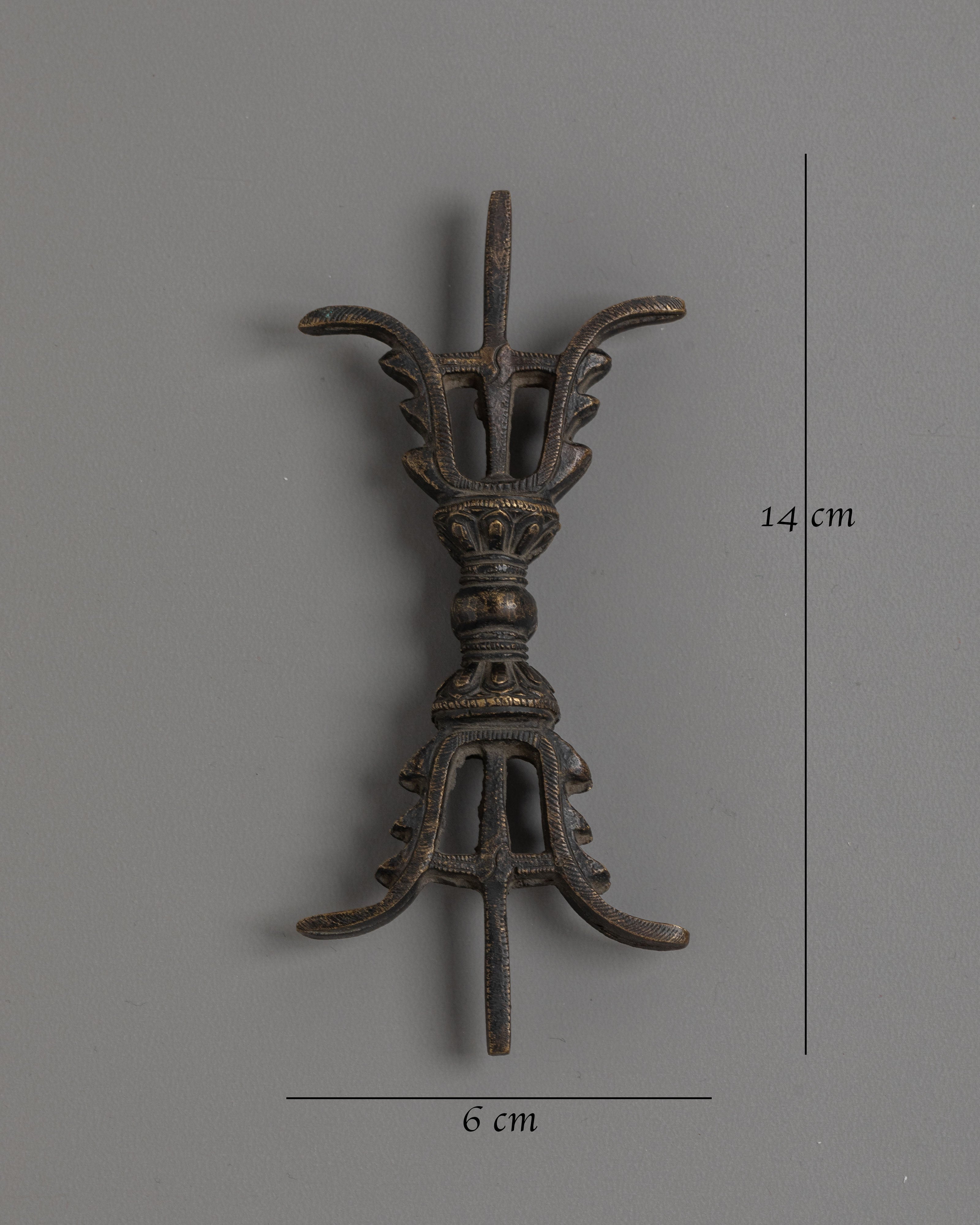 Opened Pronged Meditation Vajra | Brass Tool for Spiritual Focus and Transformation