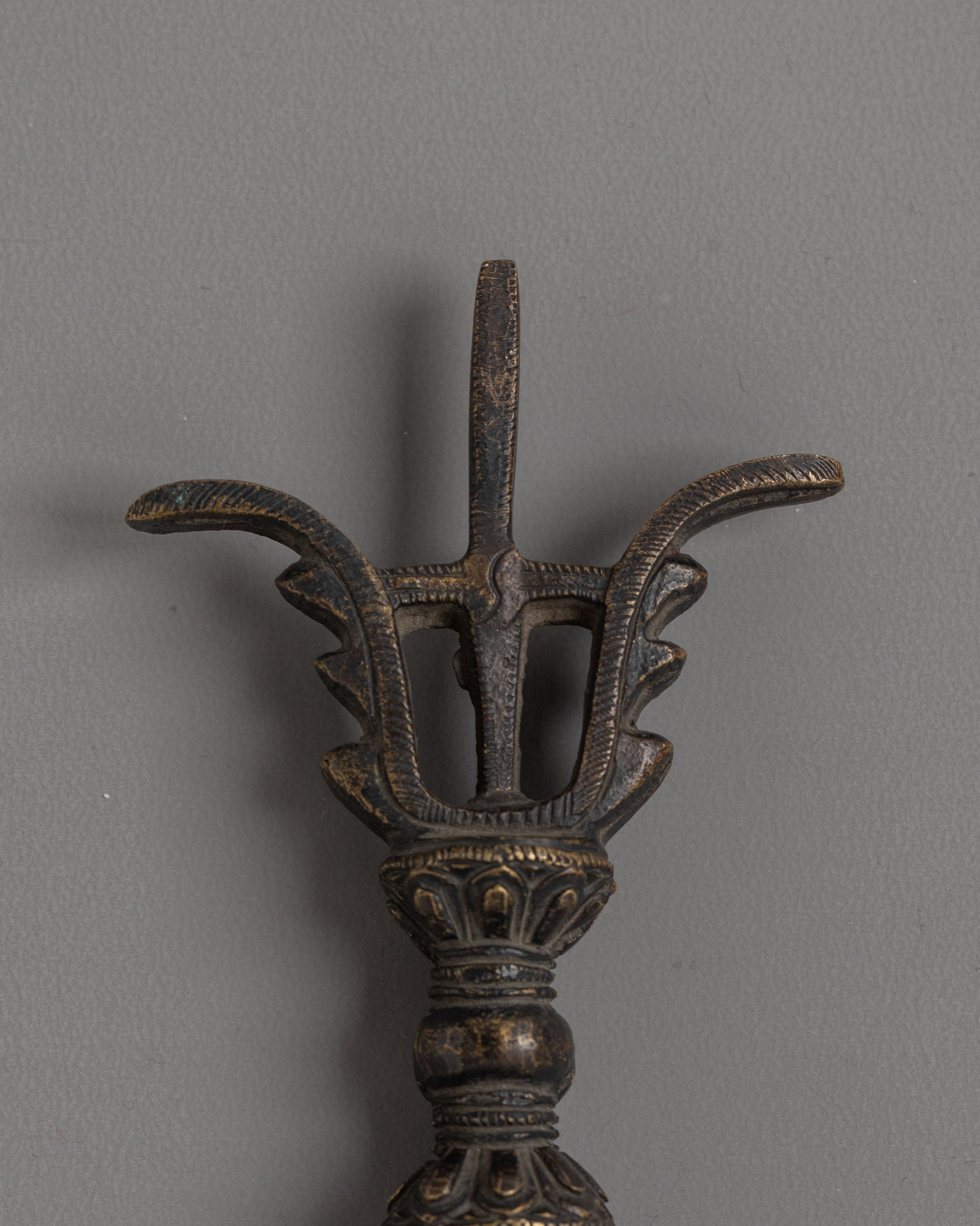 Opened Pronged Meditation Vajra | Brass Tool for Spiritual Focus and Transformation
