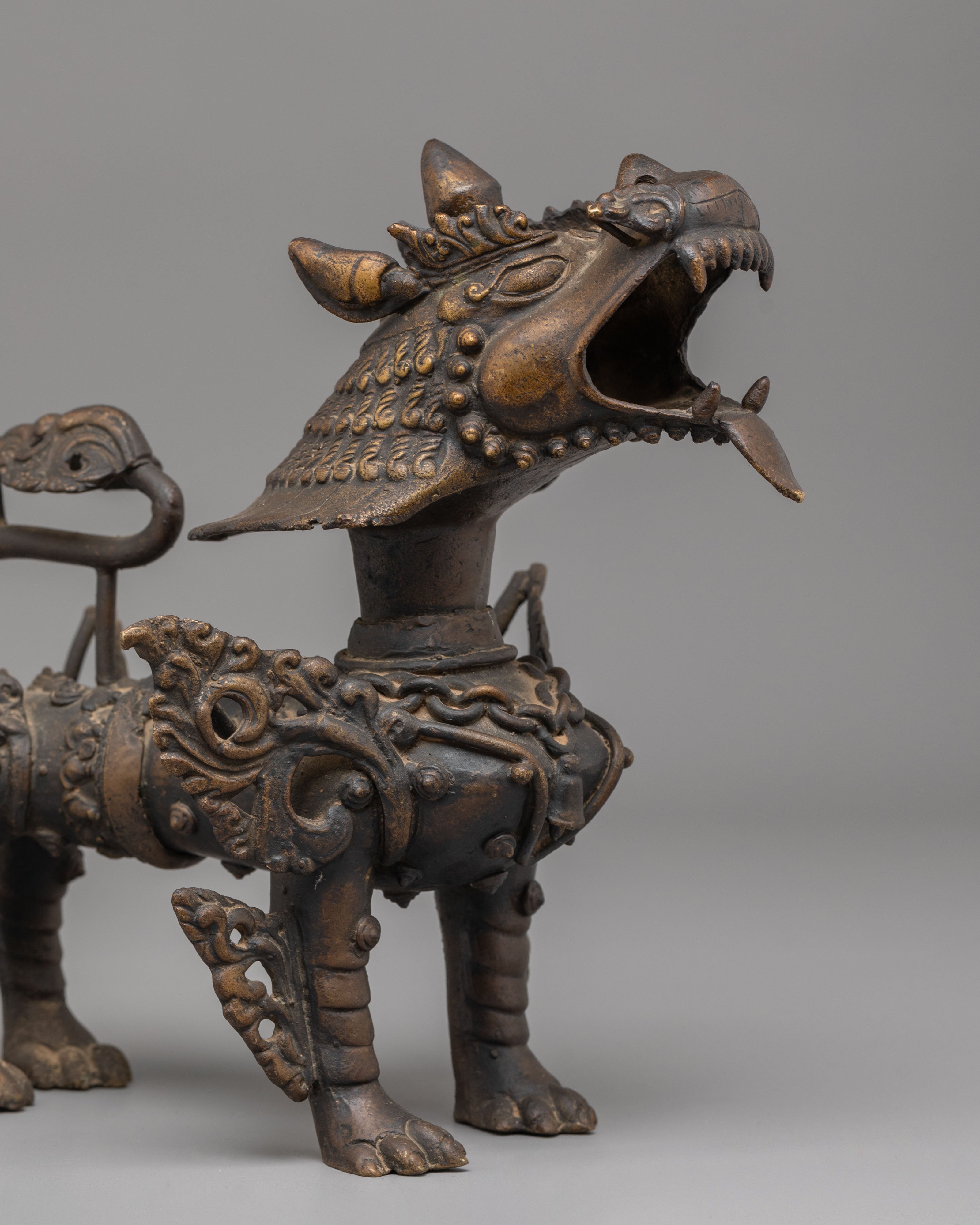 Traditional Tibetan Lion Set | Guardian Lions for Spiritual Decor
