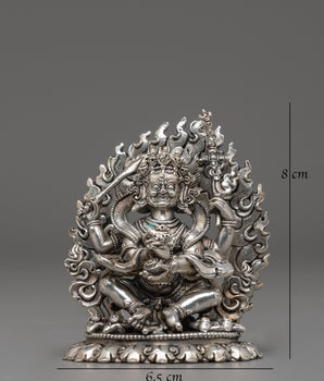 Silver Plated Mahakala Statue | Protector Deity in Tibetan Buddhism