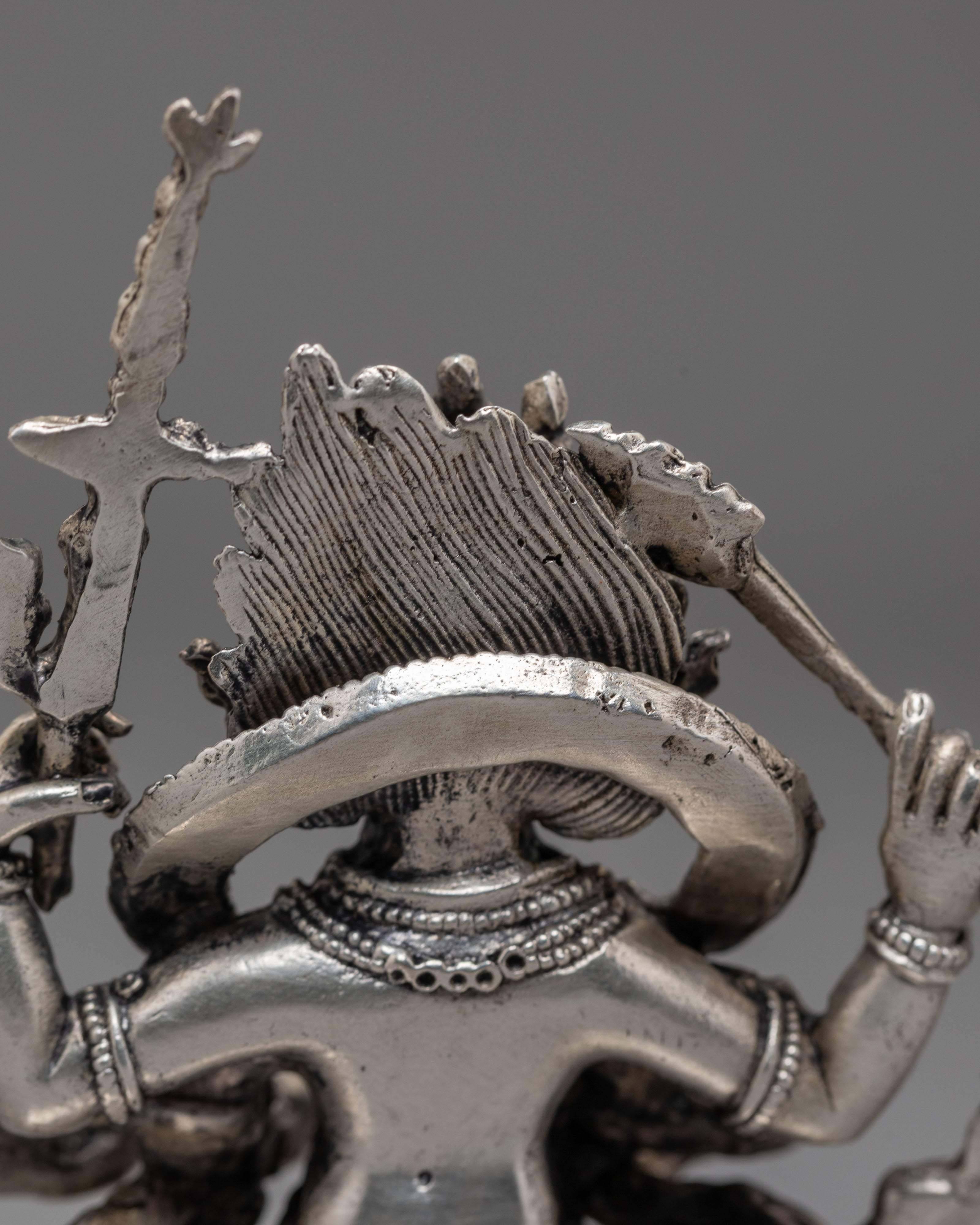 Silver Plated Mahakala Statue | Protector Deity in Tibetan Buddhism