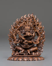 Buddhist Guardian 4 Armed Mahakala | Tibetan Wrathful God Figurine