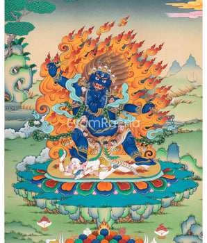 Vajrapani Thangka Print's Fearless Aura | Fearless and Mighty | Thangka Print for Spiritual Strength