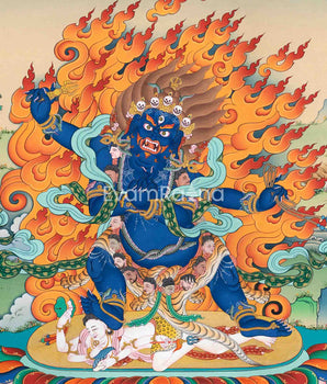 Vajrapani Thangka Print's Fearless Aura | Fearless and Mighty | Thangka Print for Spiritual Strength