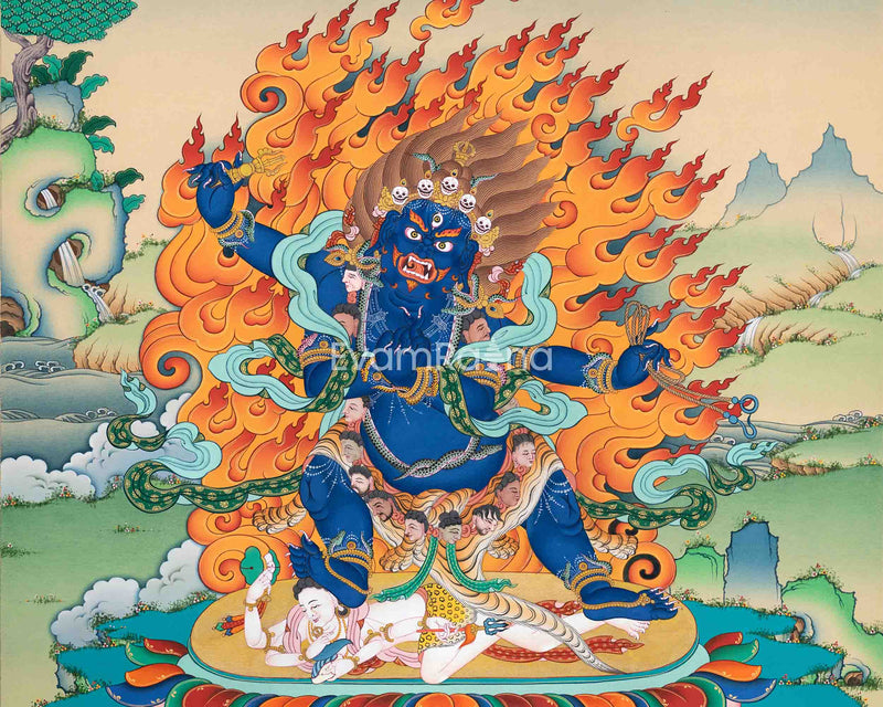 Vajrapani Thangka Print's Fearless Aura | Fearless and Mighty | Thangka Print for Spiritual Strength