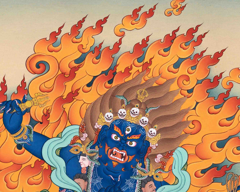 Vajrapani Thangka Print's Fearless Aura | Fearless and Mighty | Thangka Print for Spiritual Strength