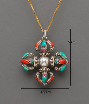 Sacred Vishwa Vajra Locket | Tibetan Buddhist Jewelry for Spiritual Protection