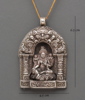 Handmade Green Tara Silver Locket | Tibetan Buddhist Protection Amulet