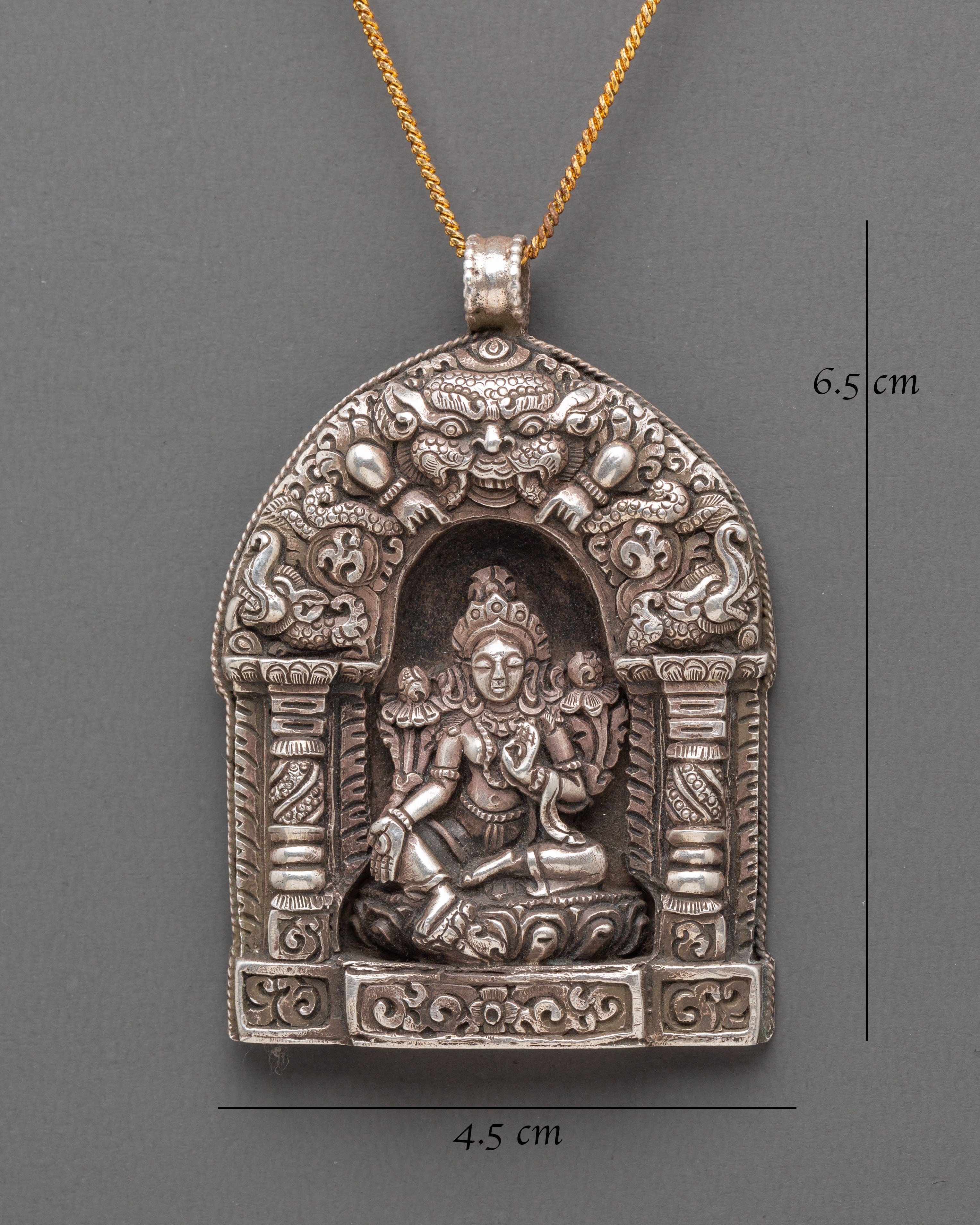 Handmade Green Tara Silver Locket | Tibetan Buddhist Protection Amulet