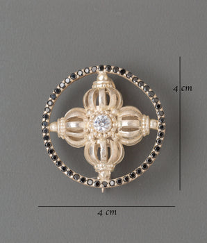 Handmade Vishvavajra Brooch | 92.5 Silver Buddhist Protection Symbol
