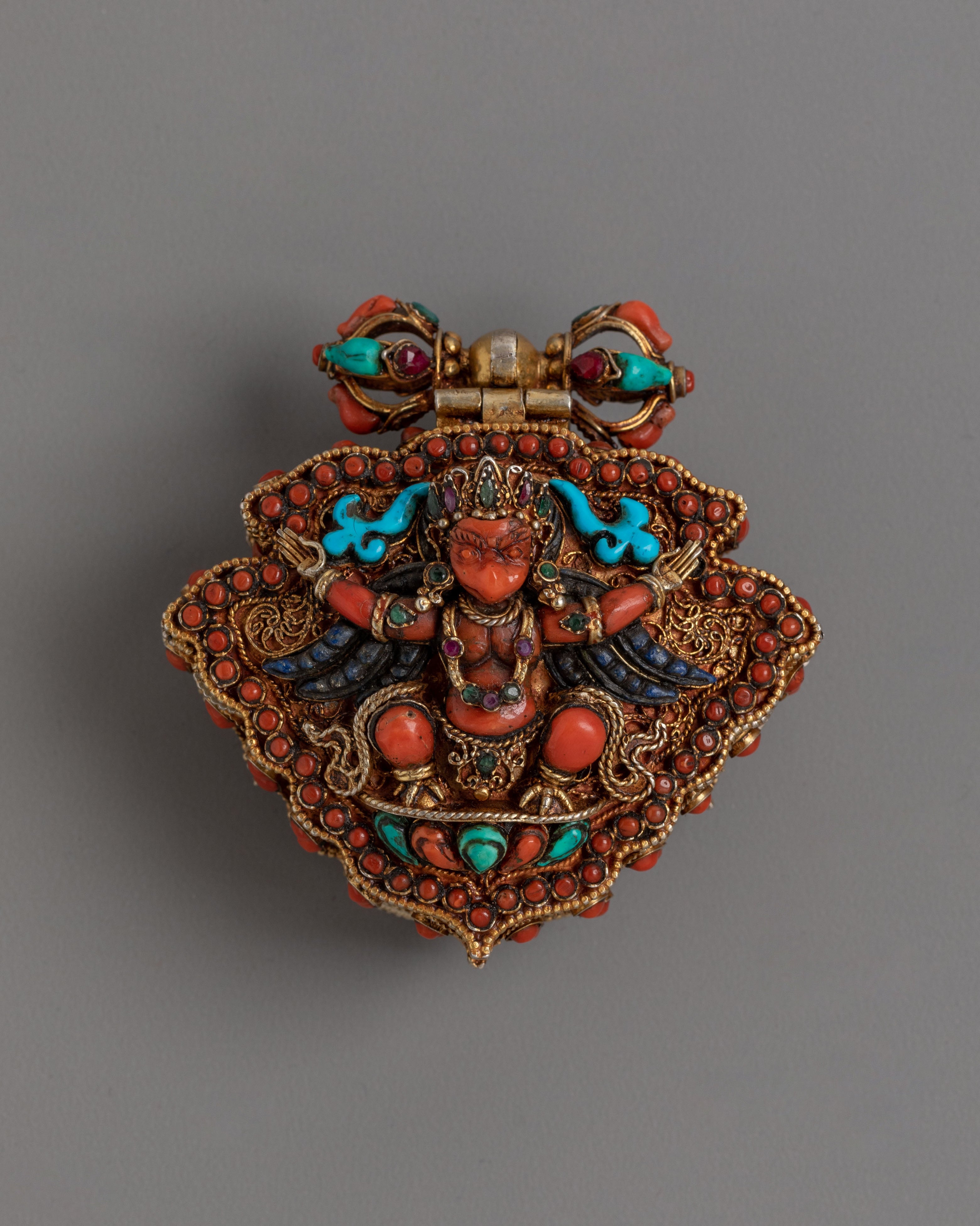 Divine Bird Garuda Ghau Box | Tibetan Buddhist Protective Amulet