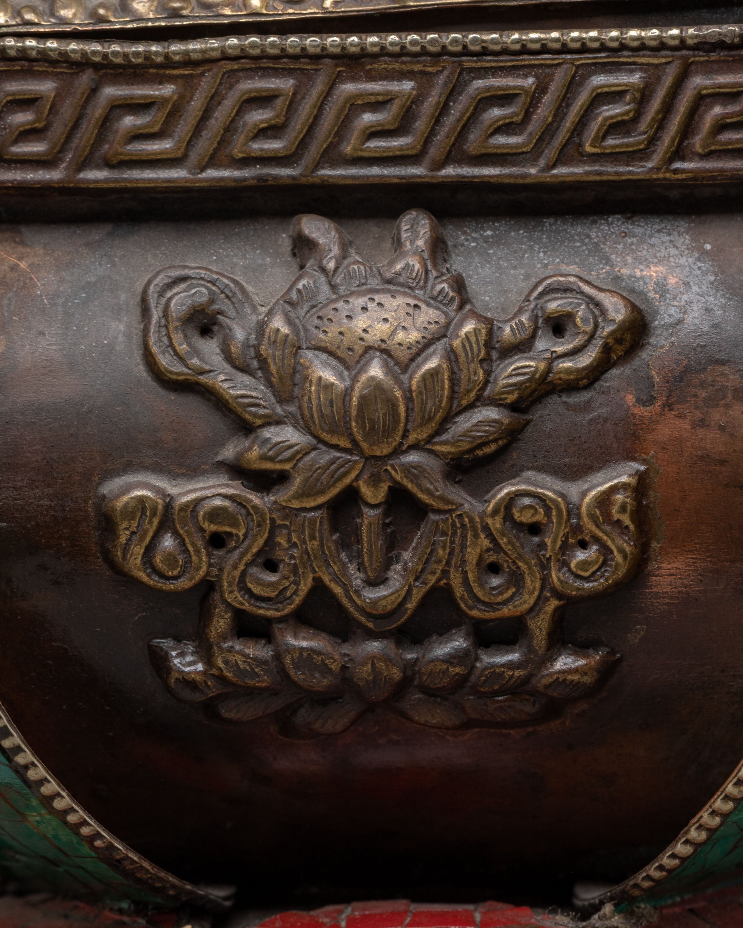 Lotus Design Incense Burner | Handcrafted Copper Buddhist Censer