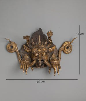 Handmade Buddhist Deity Garuda Wall Hanging | Mythical Bird Sculpture