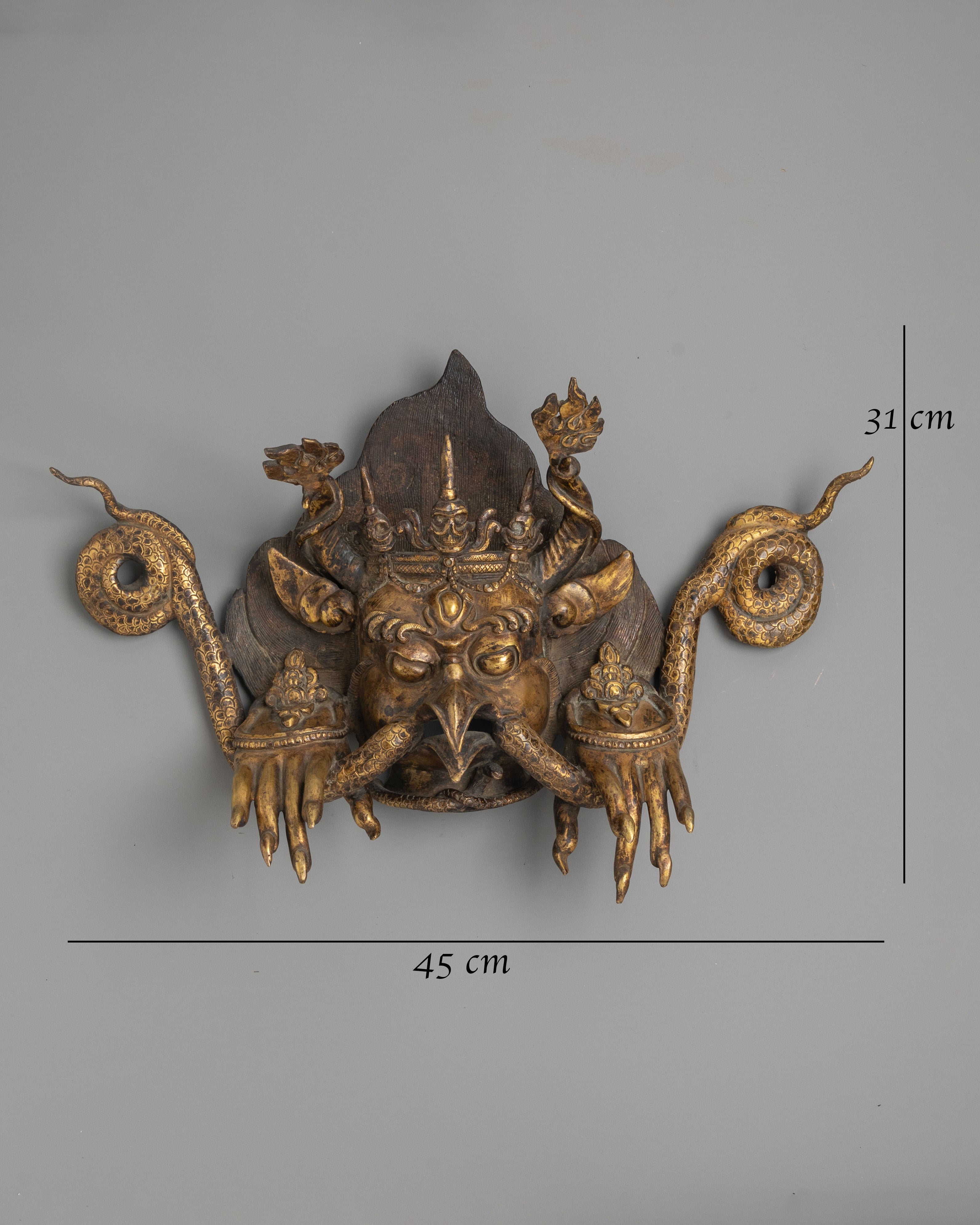 Handmade Buddhist Deity Garuda Wall Hanging | Mythical Bird Sculpture
