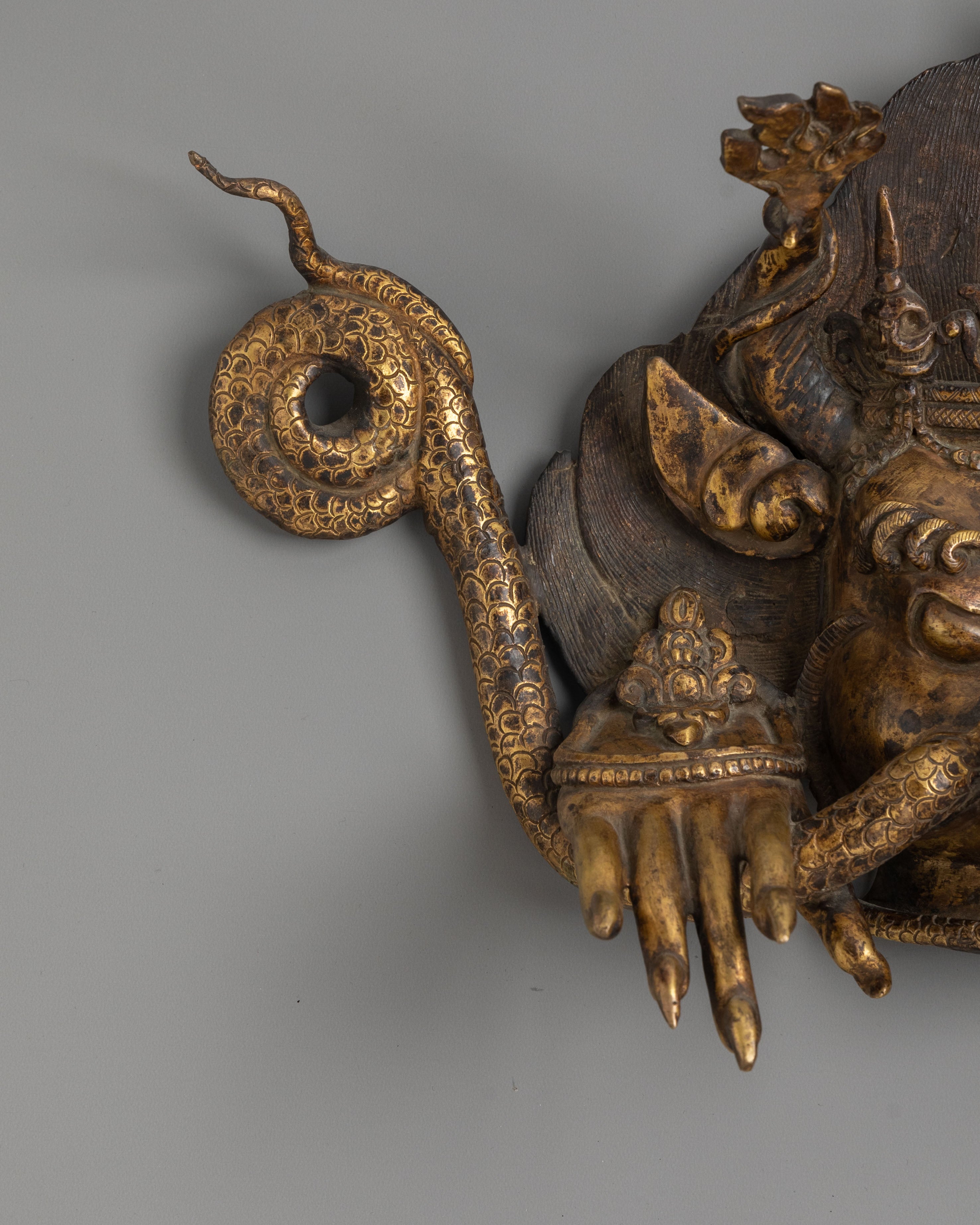 Handmade Buddhist Deity Garuda Wall Hanging | Mythical Bird Sculpture
