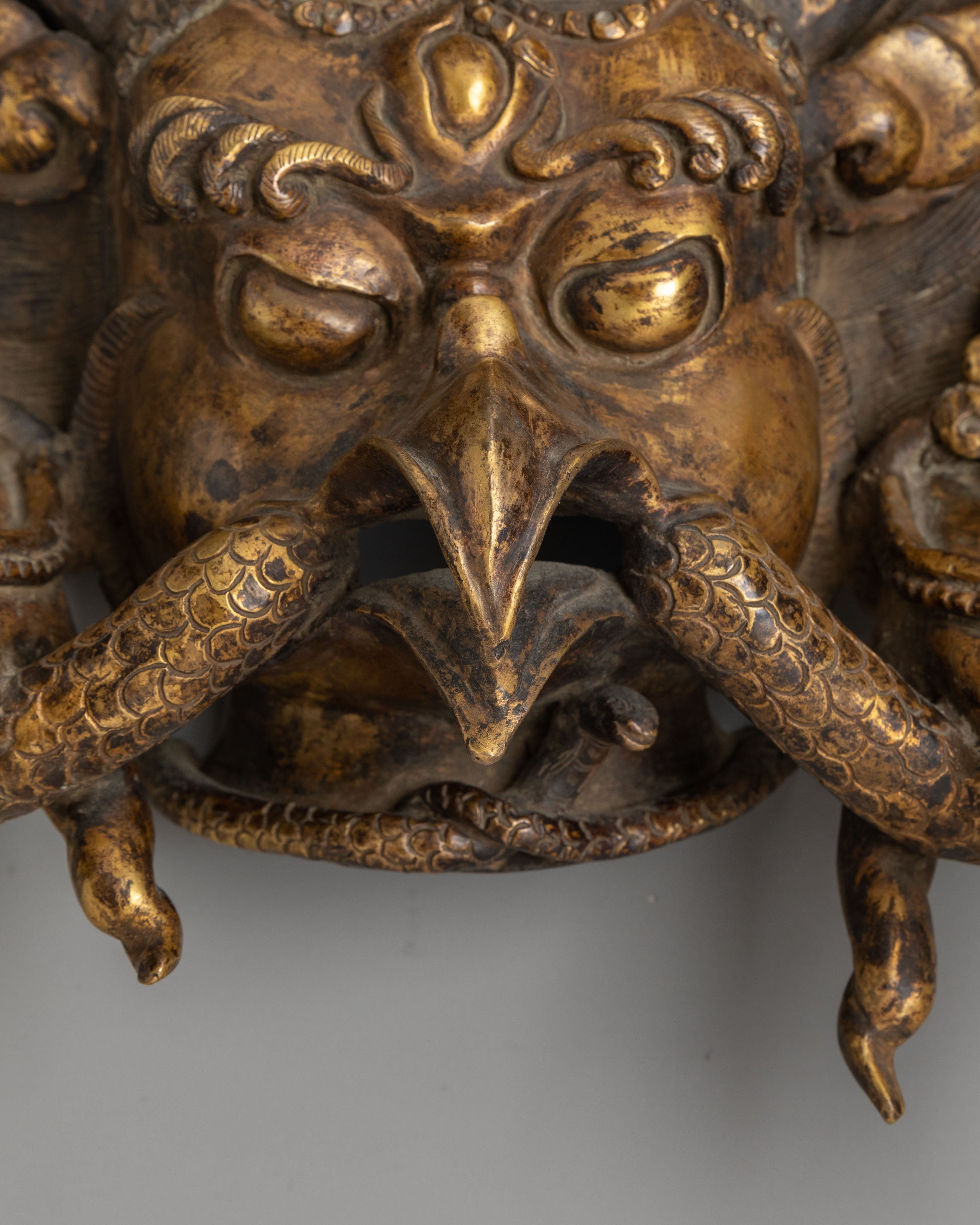 Handmade Buddhist Deity Garuda Wall Hanging | Mythical Bird Sculpture