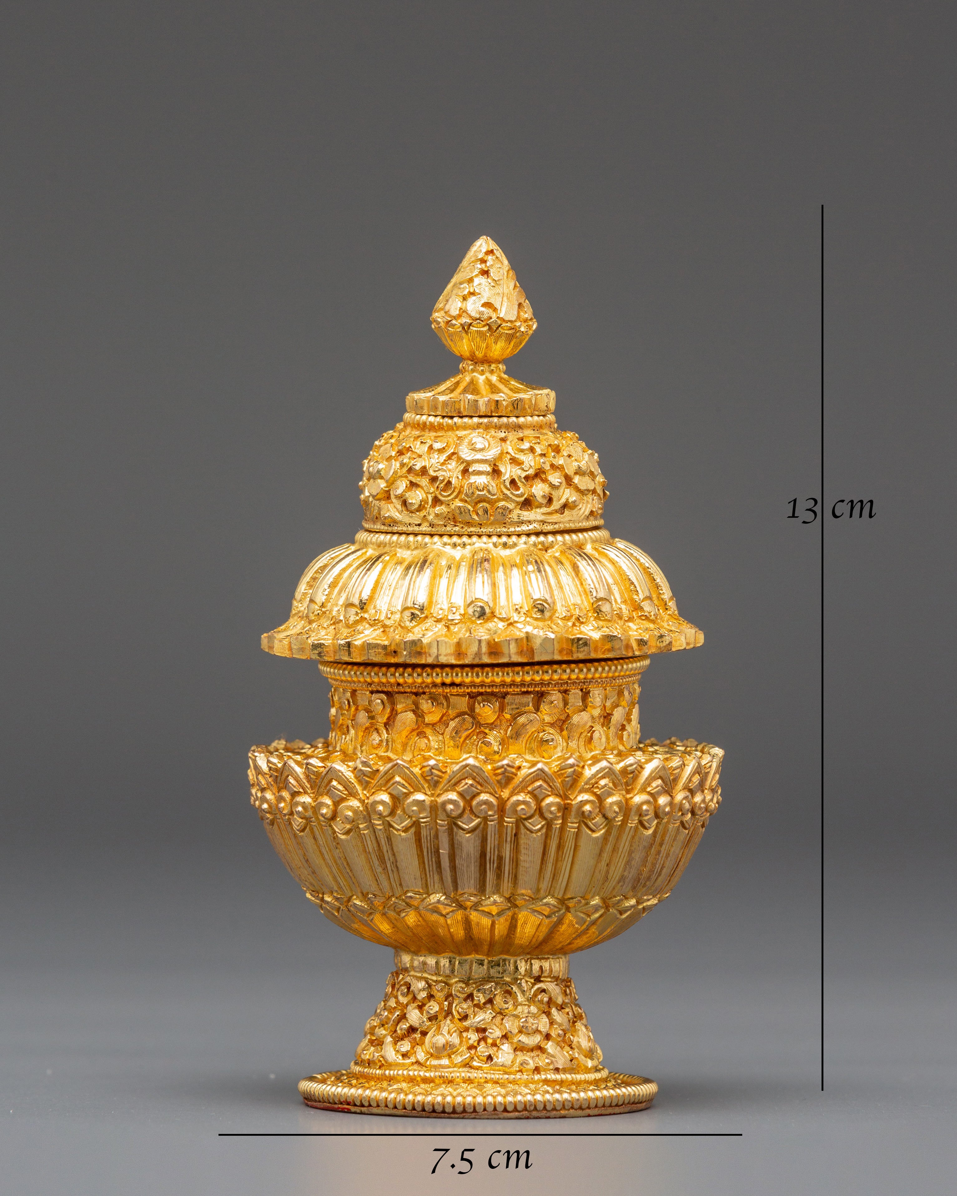 Ceremonial Rice Pot | Tibetan Buddhist Offering Vessel for Ritual