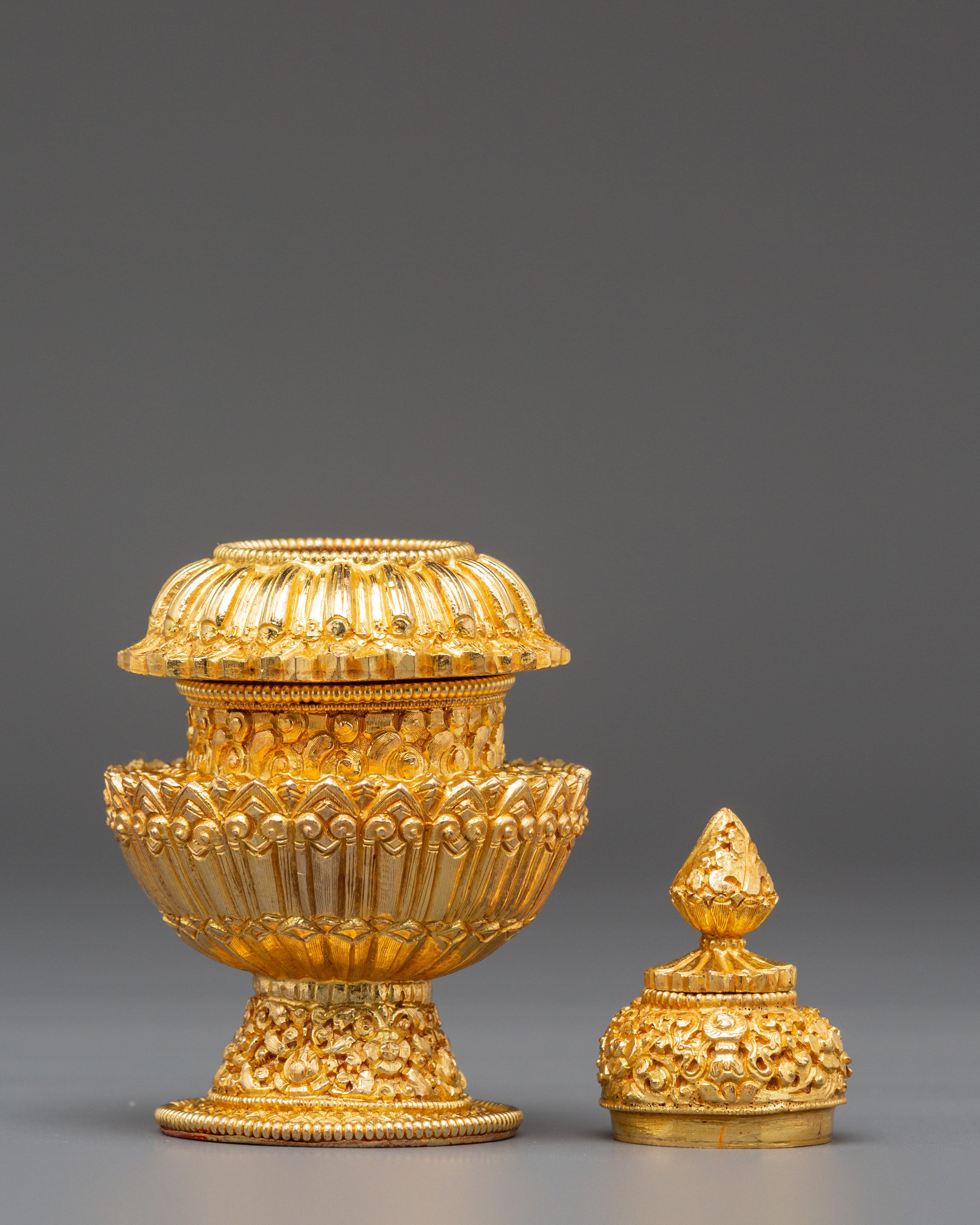 Ceremonial Rice Pot | Tibetan Buddhist Offering Vessel for Ritual