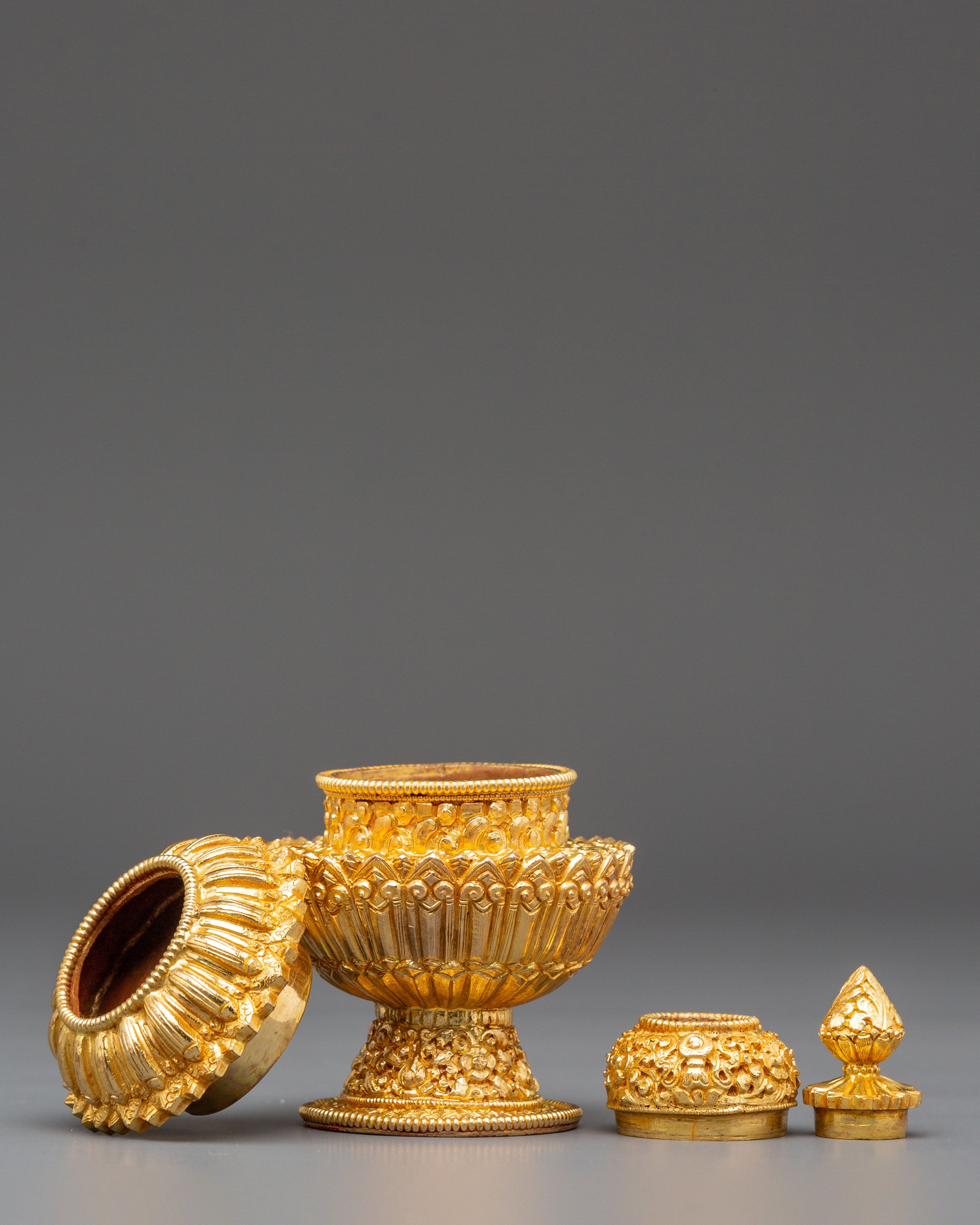 Ceremonial Rice Pot | Tibetan Buddhist Offering Vessel for Ritual