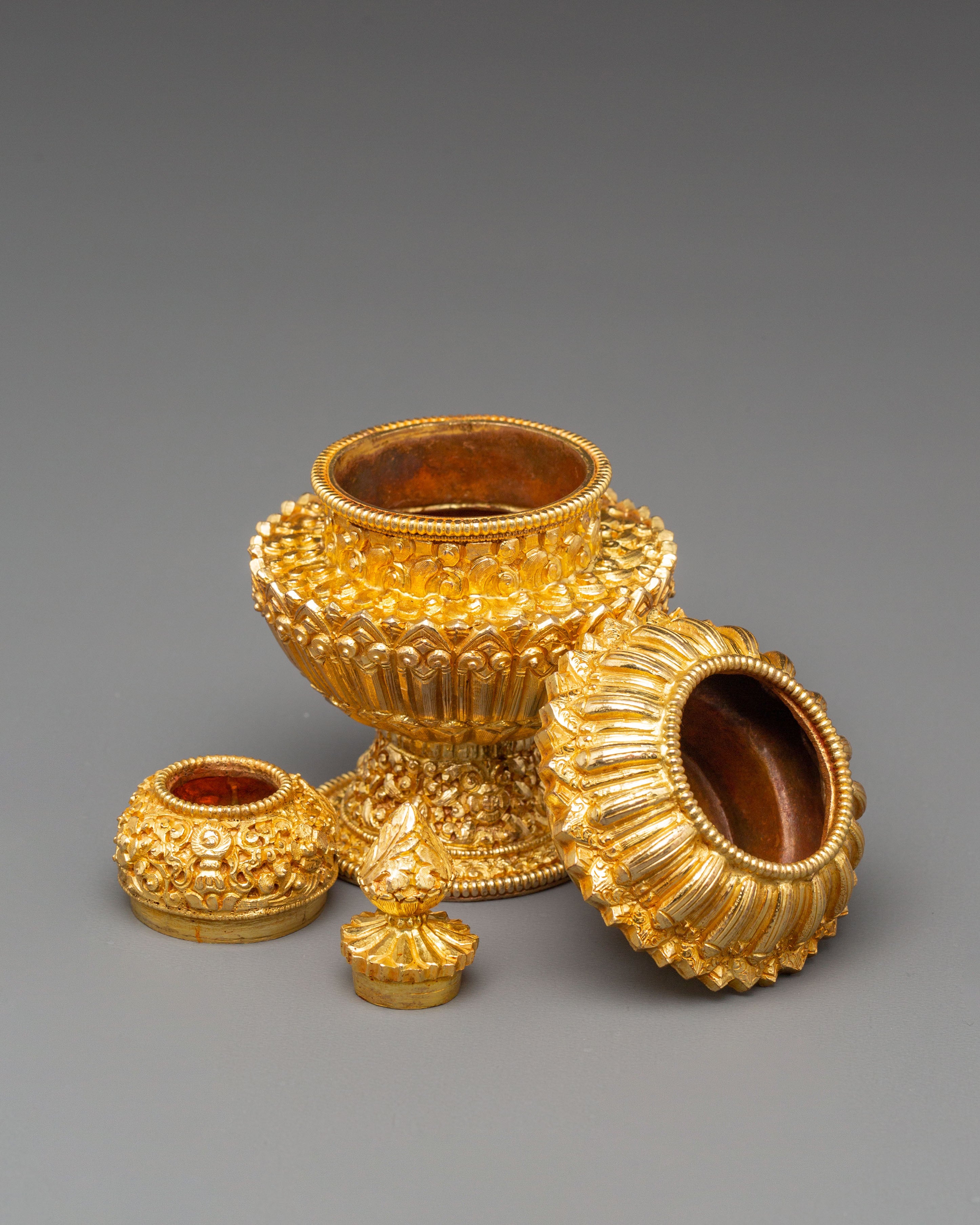 Ceremonial Rice Pot | Tibetan Buddhist Offering Vessel for Ritual