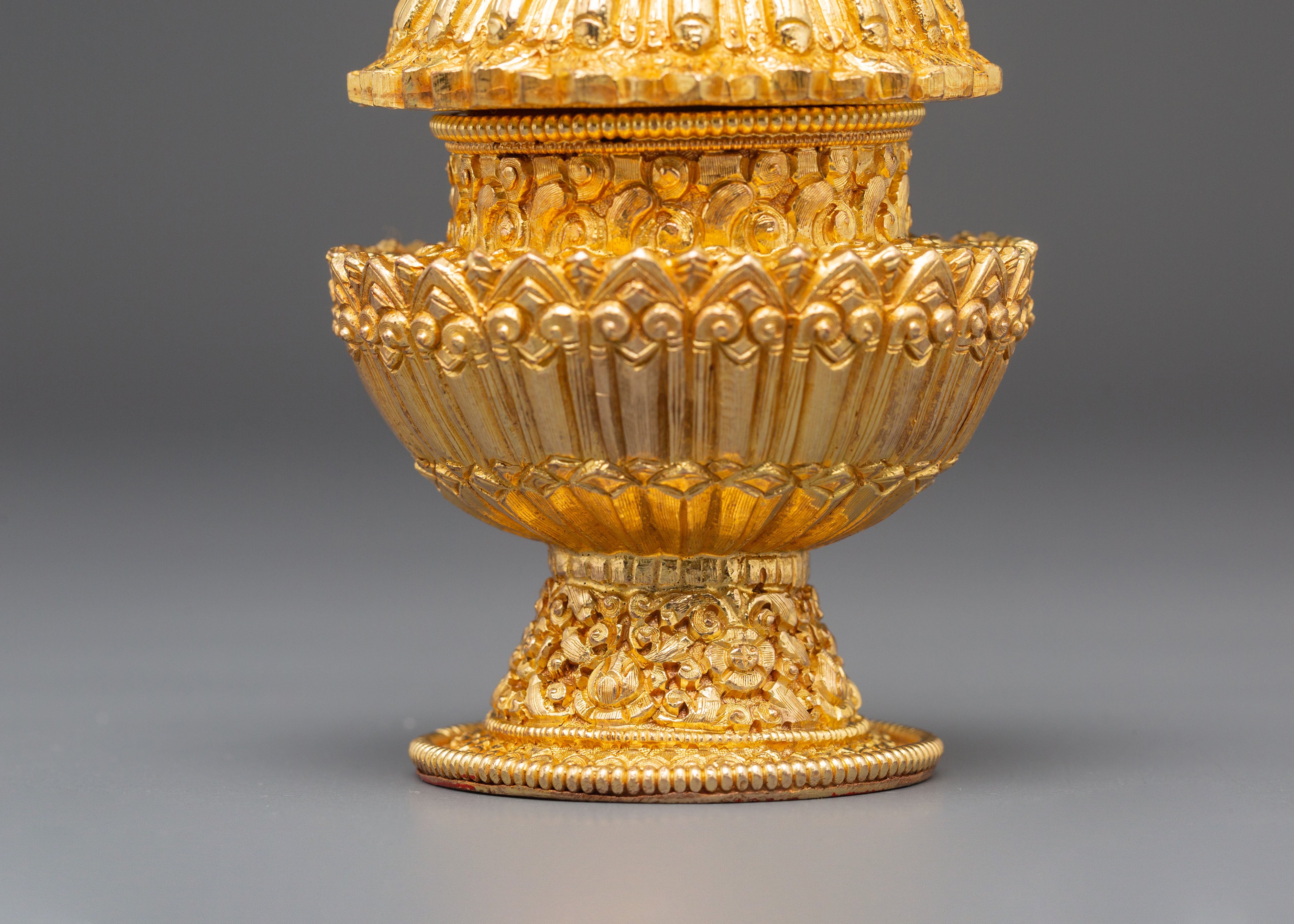 Ceremonial Rice Pot | Tibetan Buddhist Offering Vessel for Ritual