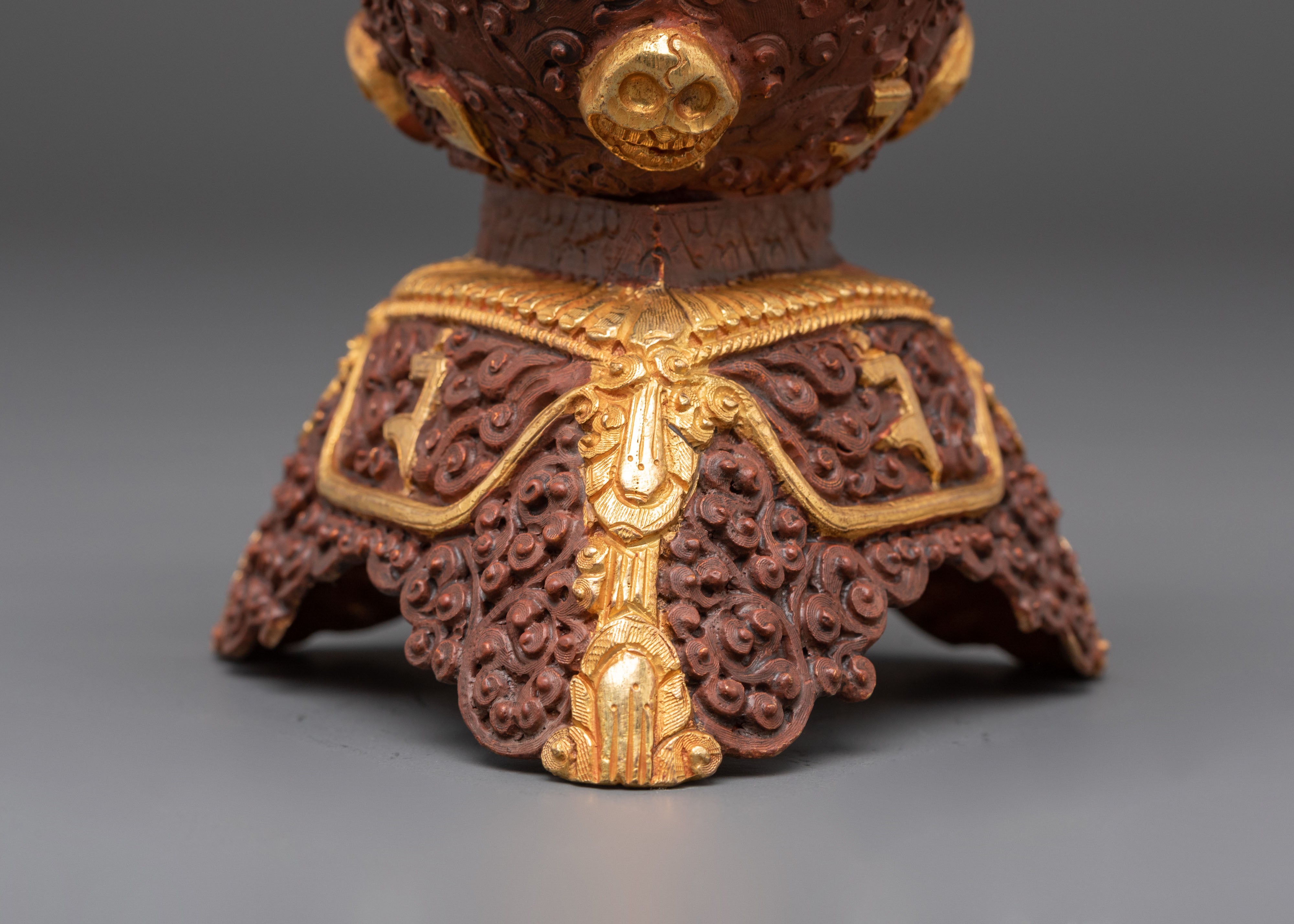 Oxidized Copper Kapala | Gold Plated Kapala