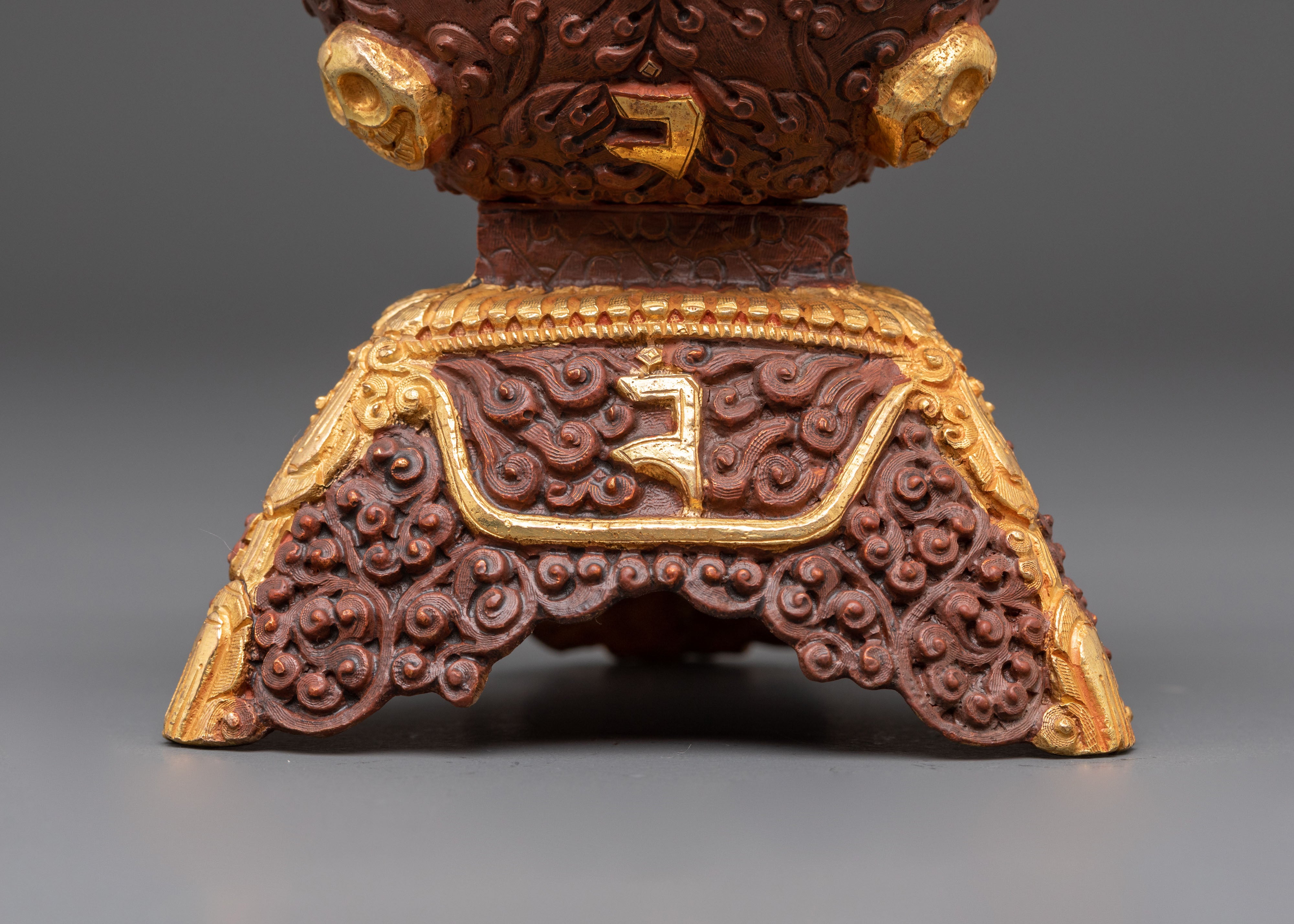 Oxidized Copper Kapala | Gold Plated Kapala
