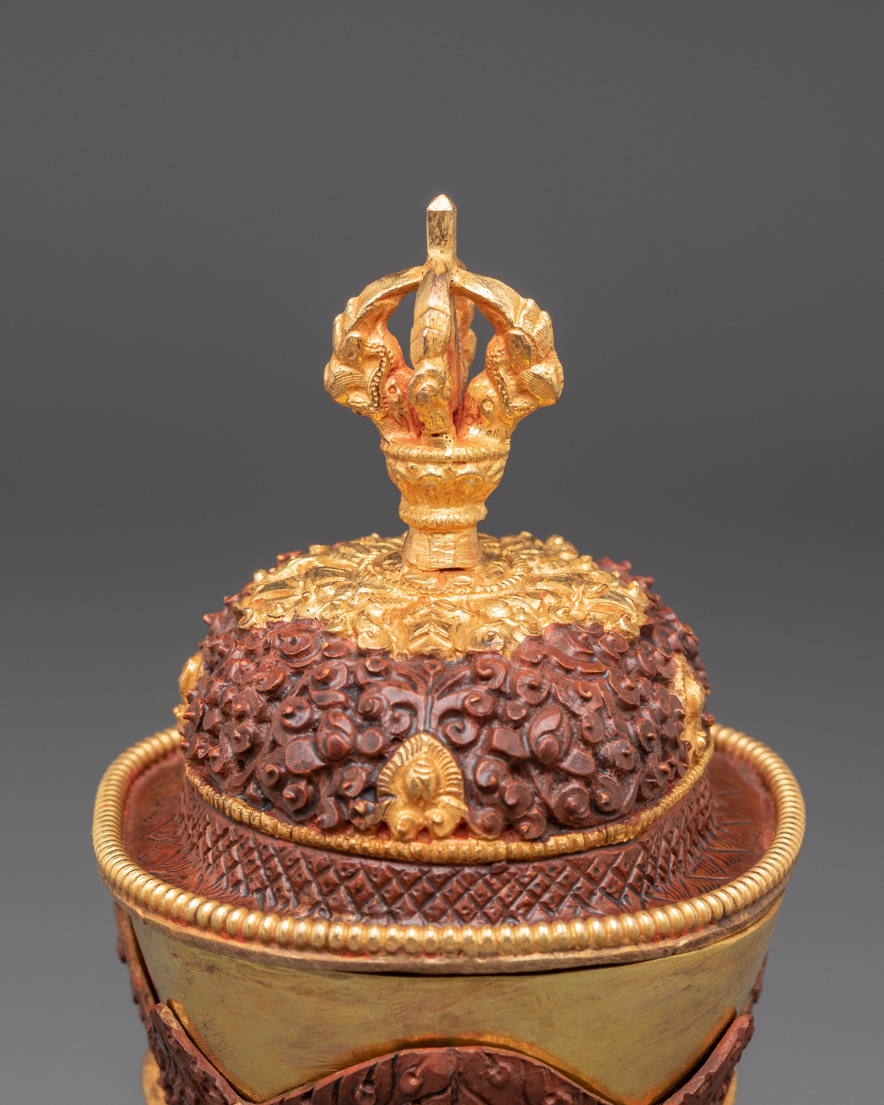 Oxidized Copper Kapala | Gold Plated Kapala
