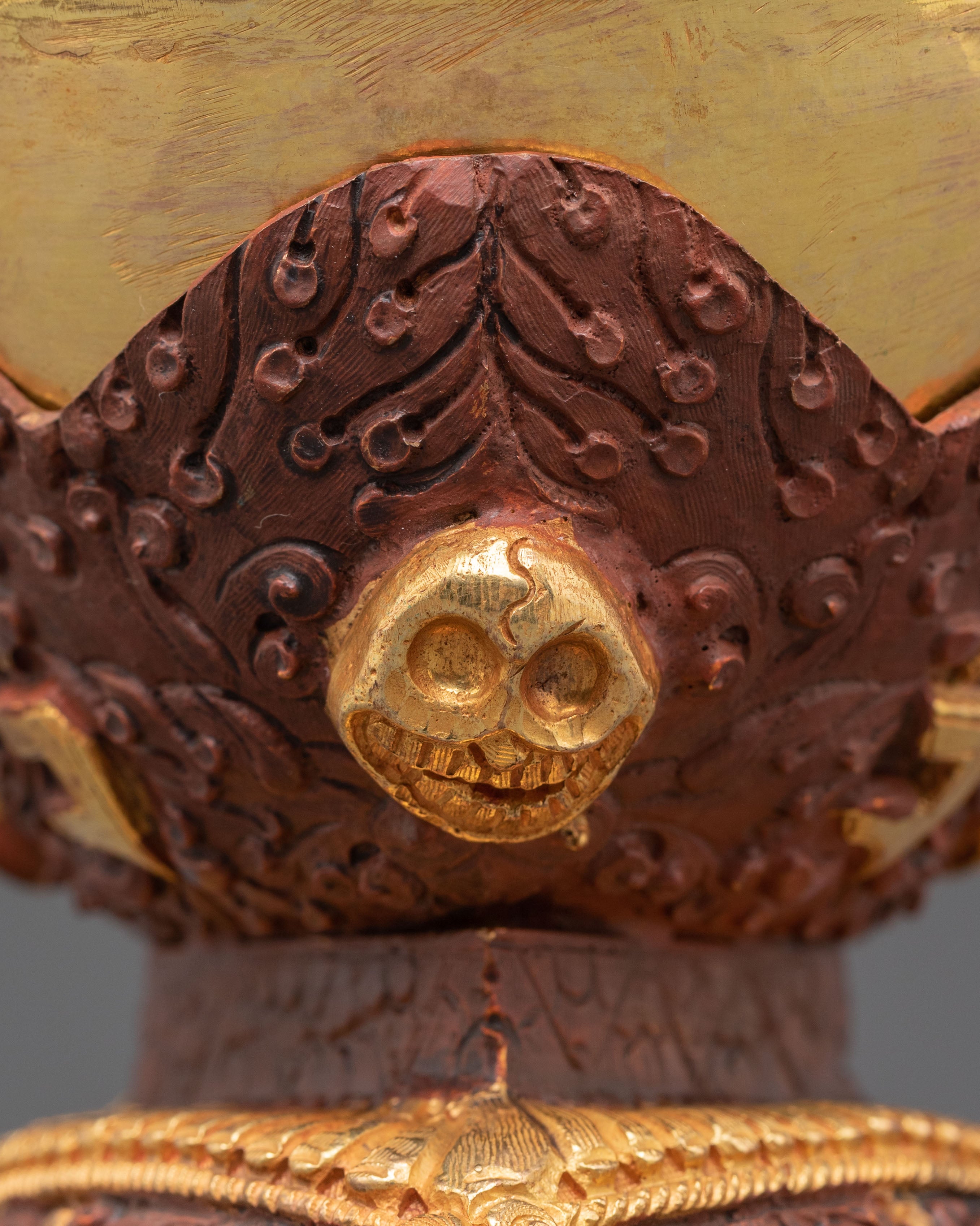 Oxidized Copper Kapala | Gold Plated Kapala