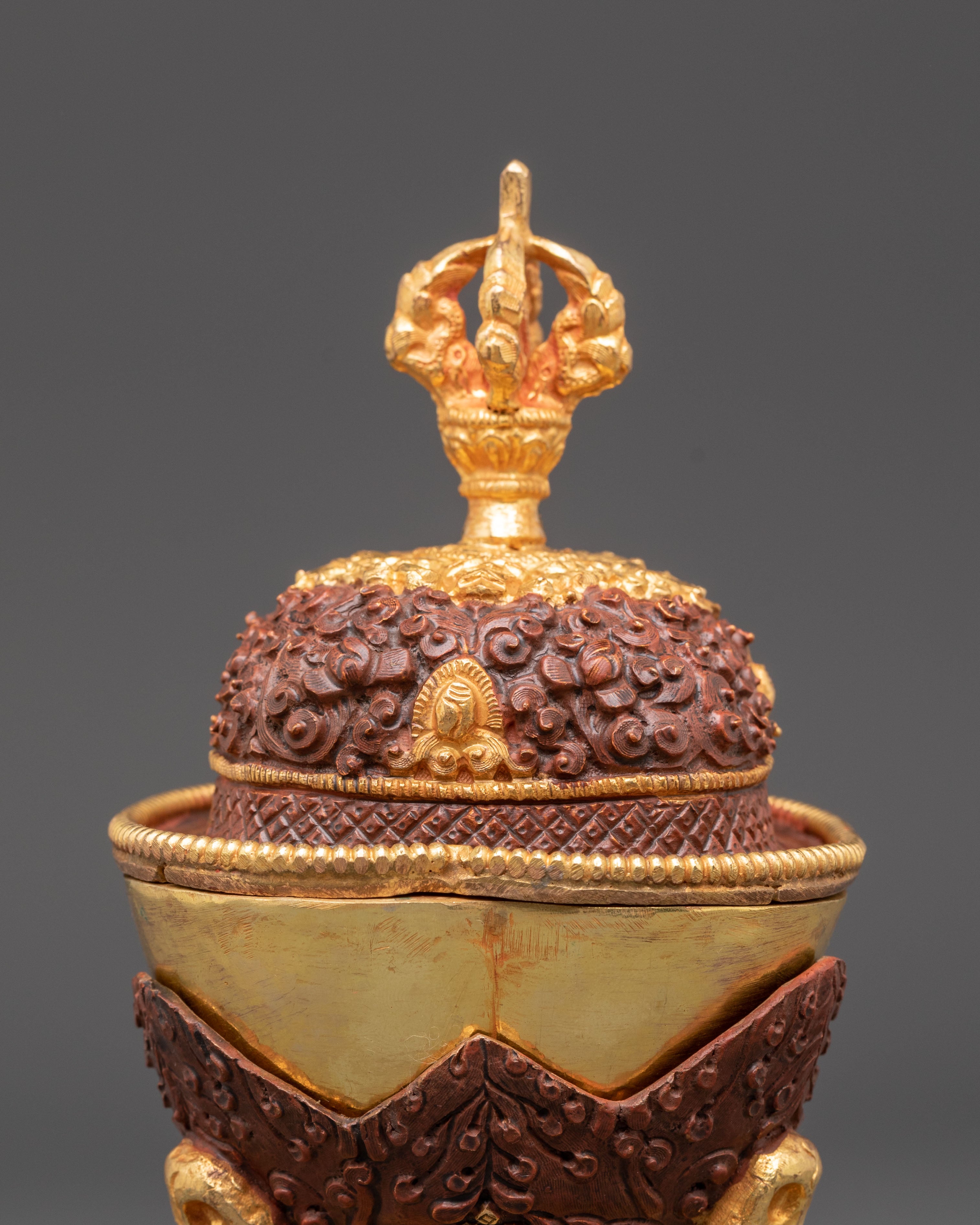 Oxidized Copper Kapala | Gold Plated Kapala