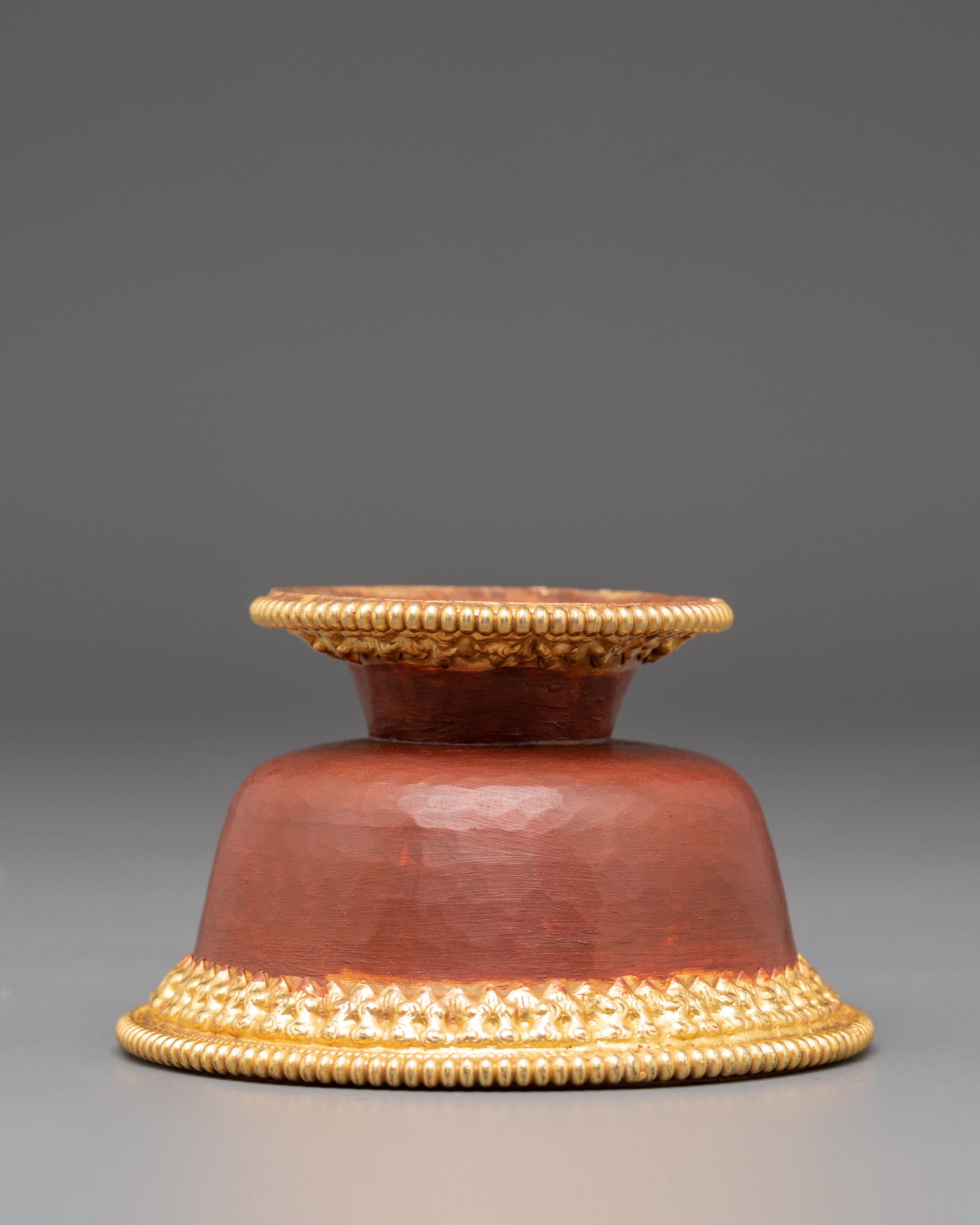 Tibetan Gold Plated Offering Bowl Set | Buddhist Ritual and Altar Decor