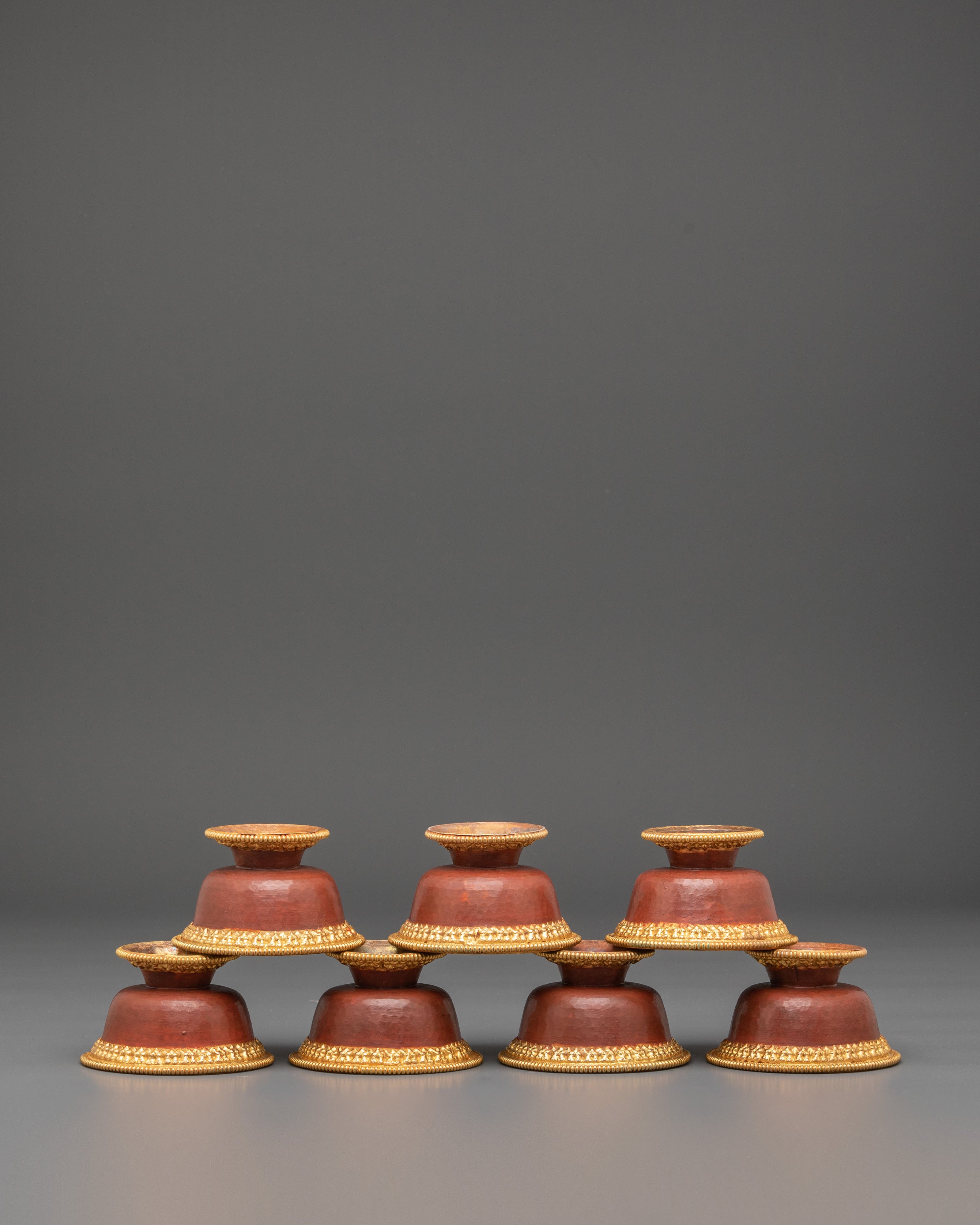 Tibetan Gold Plated Offering Bowl Set