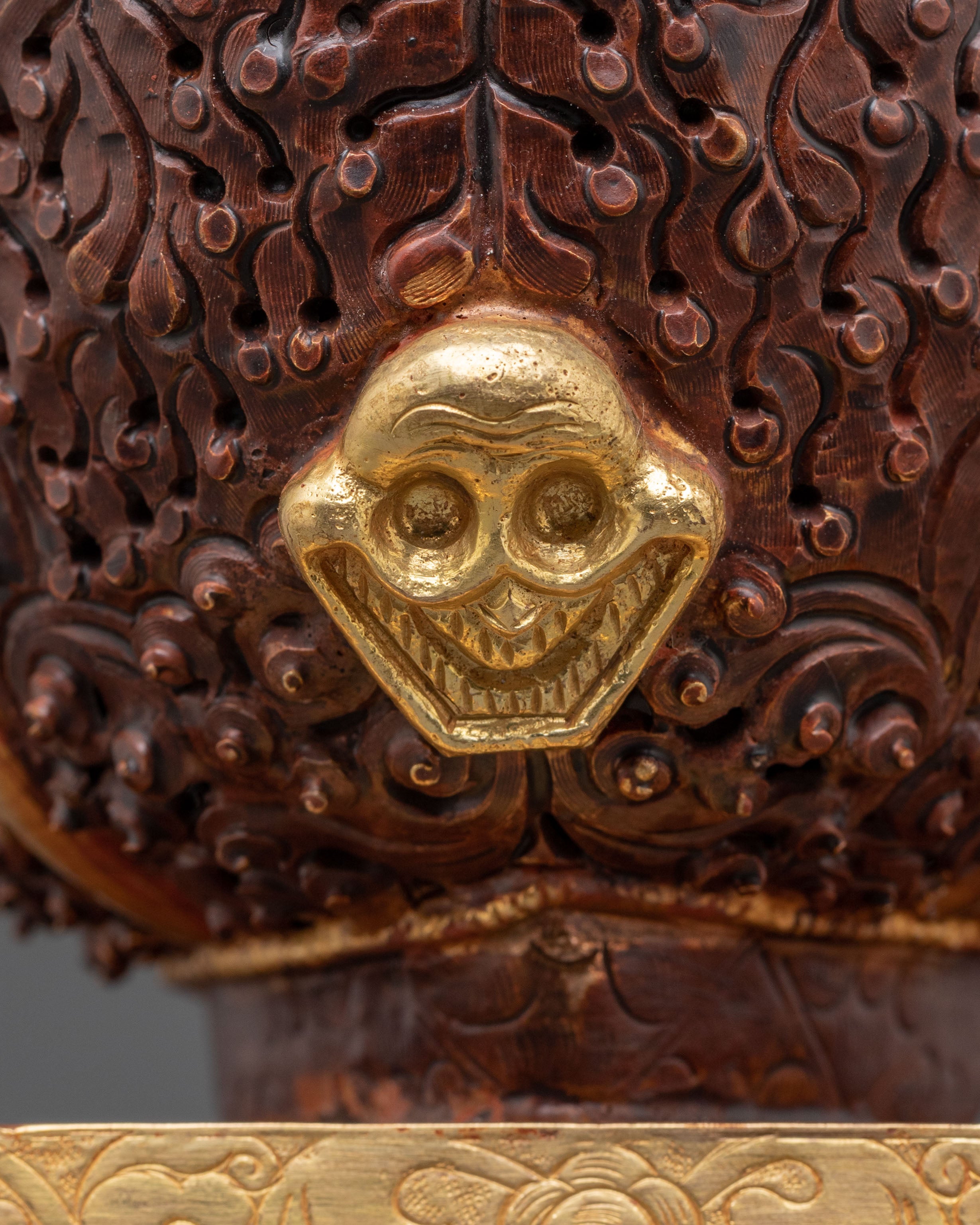 Handmade Gold Plated Kapala Set | Tibetan Ritual Skull Cup Offering Set