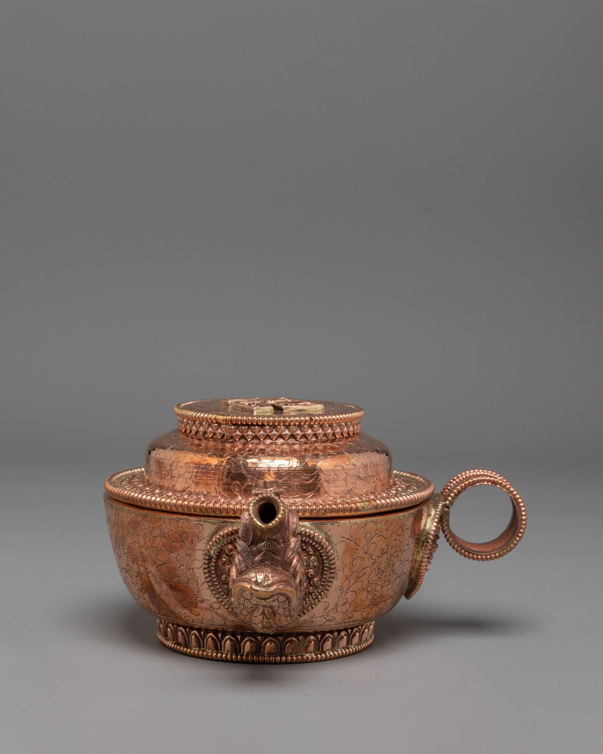 Copper Buddhist Water Offering Set | Traditional Tibetan Ritual Offering Vessel