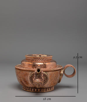 Copper Buddhist Water Offering Set | Traditional Tibetan Ritual Offering Vessel