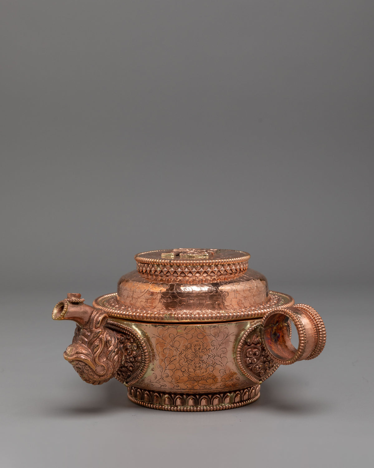 Copper Buddhist Water Offering Set | Traditional Tibetan Ritual Offering Vessel