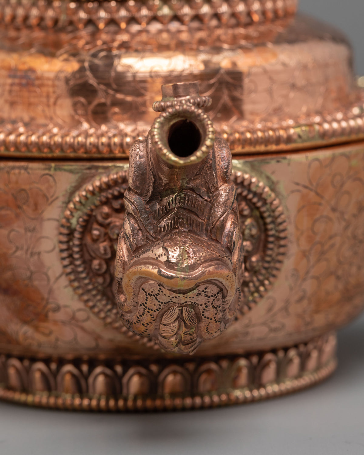 Copper Buddhist Water Offering Set | Traditional Tibetan Ritual Offering Vessel