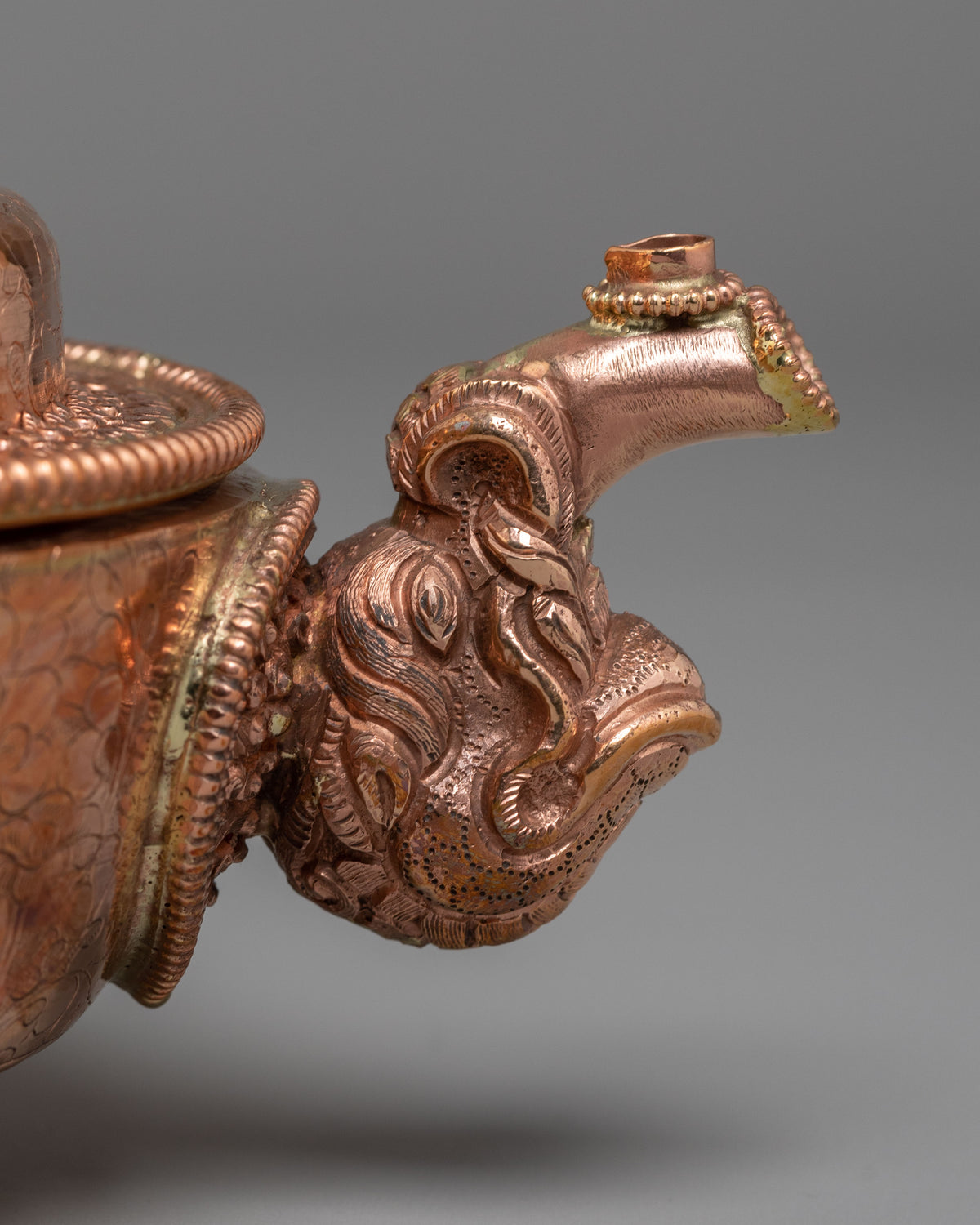 Copper Buddhist Water Offering Set | Traditional Tibetan Ritual Offering Vessel