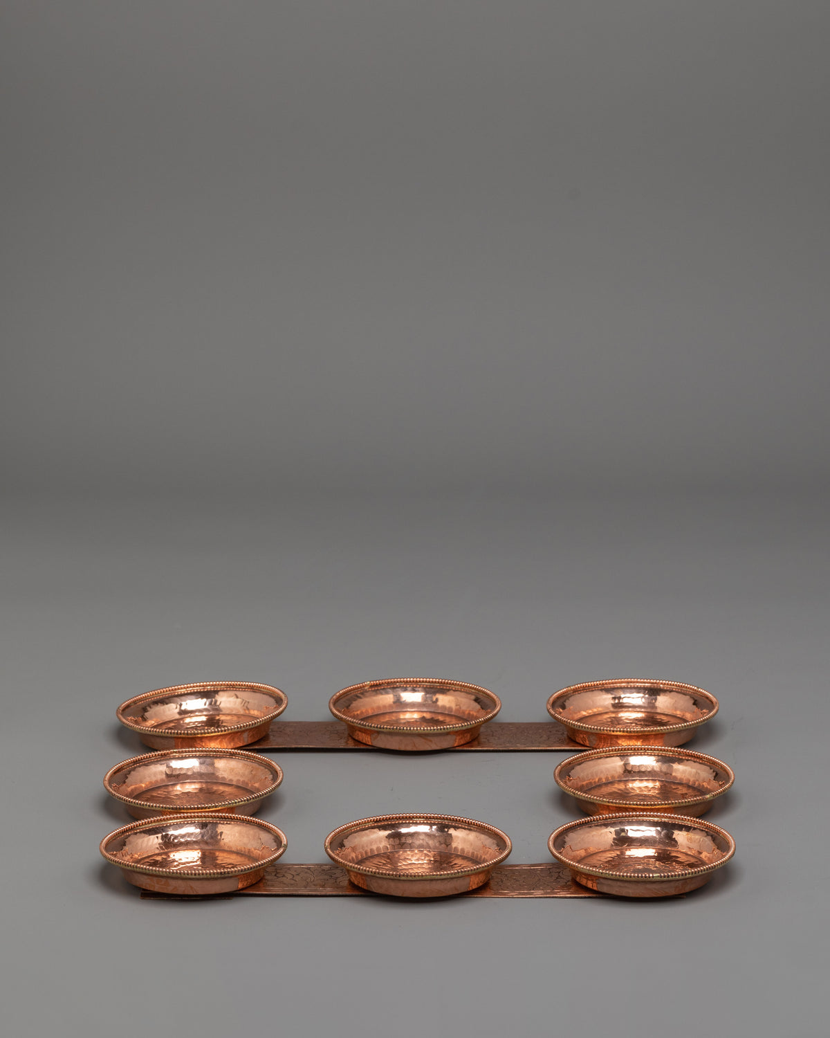 Copper Buddhist Water Offering Set | Traditional Tibetan Ritual Offering Vessel