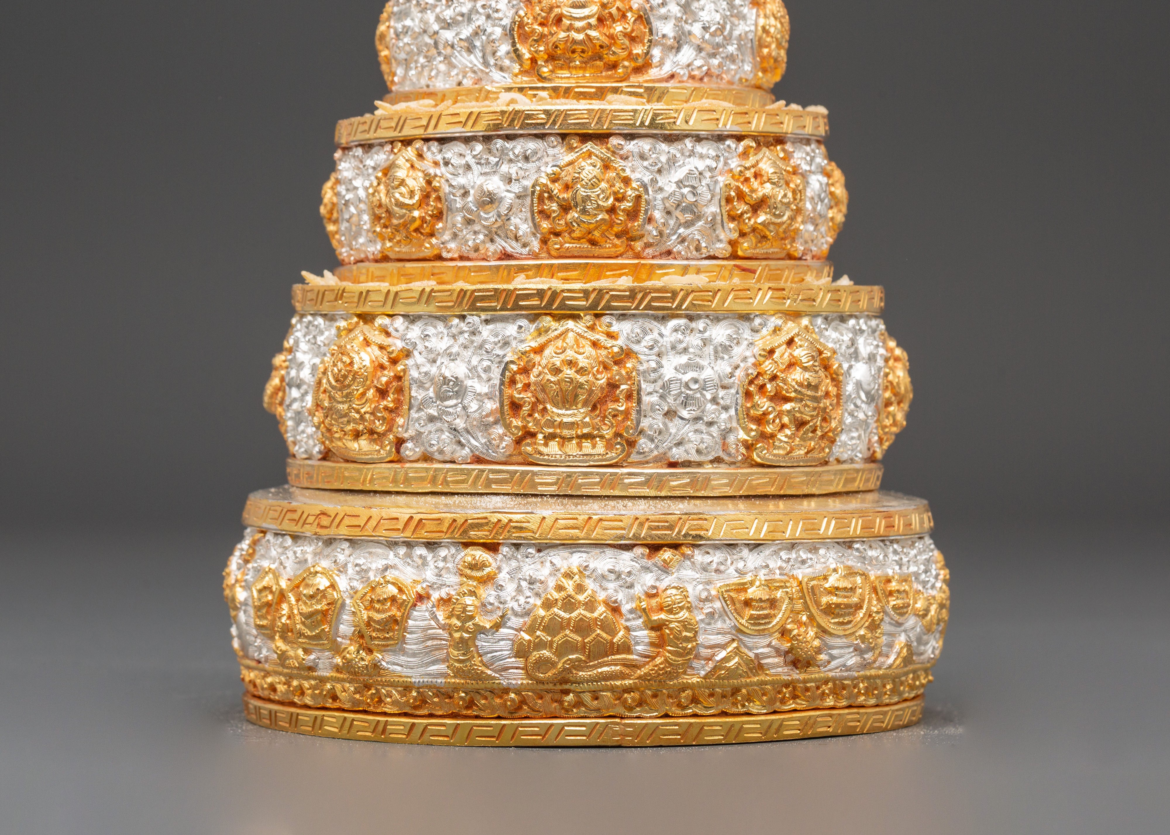 Silver Gold Plated Mandala | Tibetan Symbol of Balance and Enlightenment