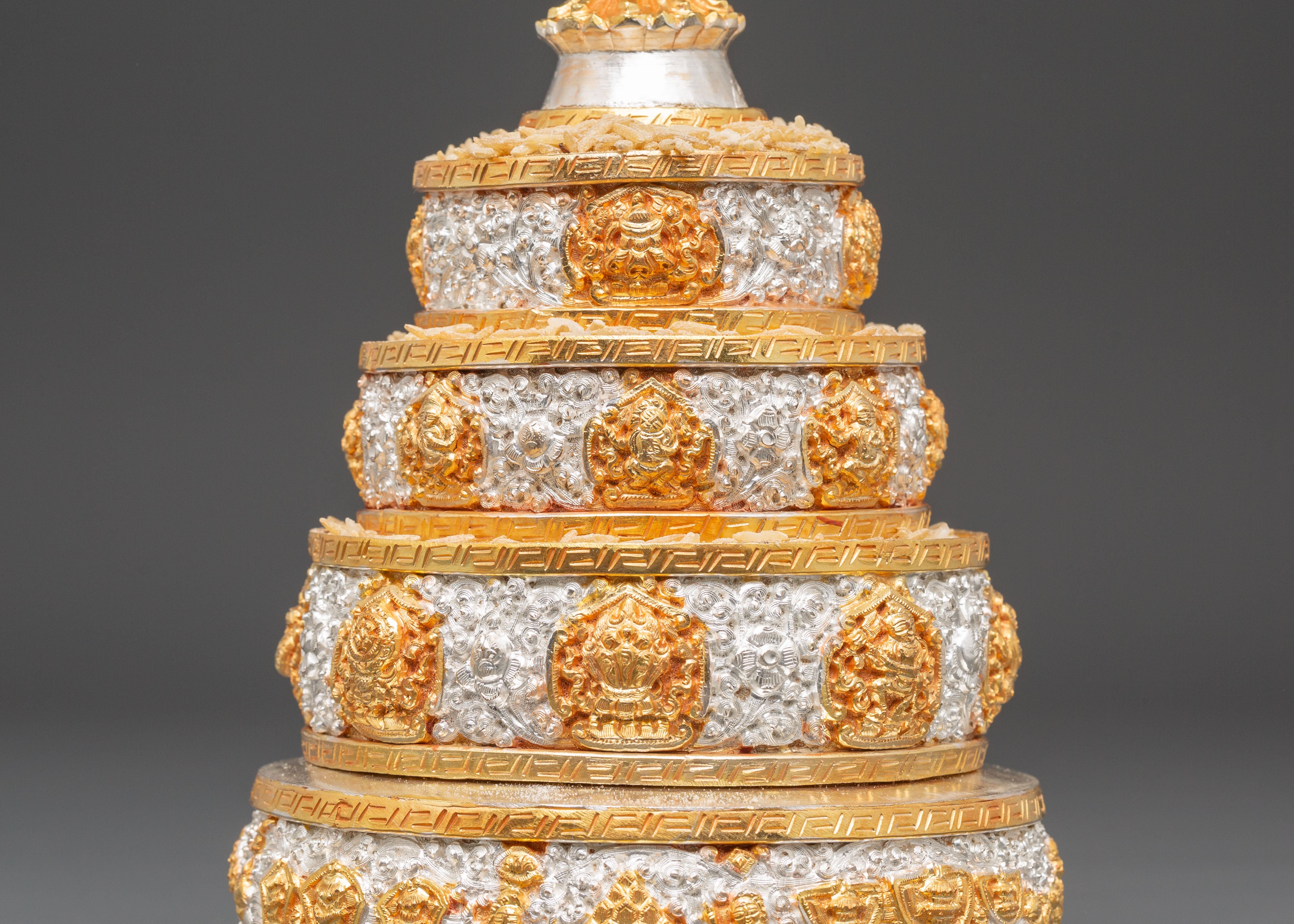 Silver Gold Plated Mandala | Tibetan Symbol of Balance and Enlightenment
