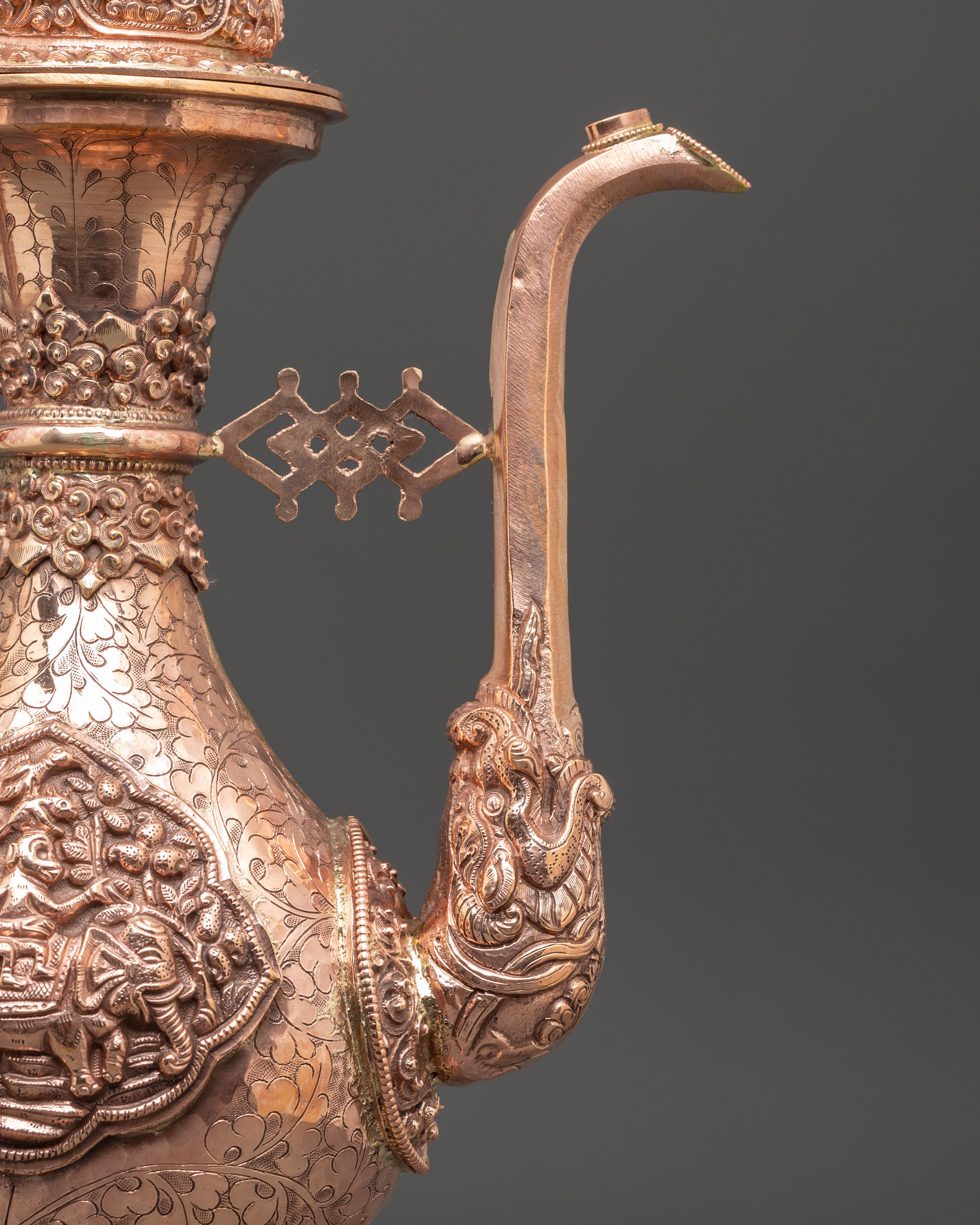 Copper Ritual Bhumba | Tibetan Buddhist Water Offering Vessel for Purification