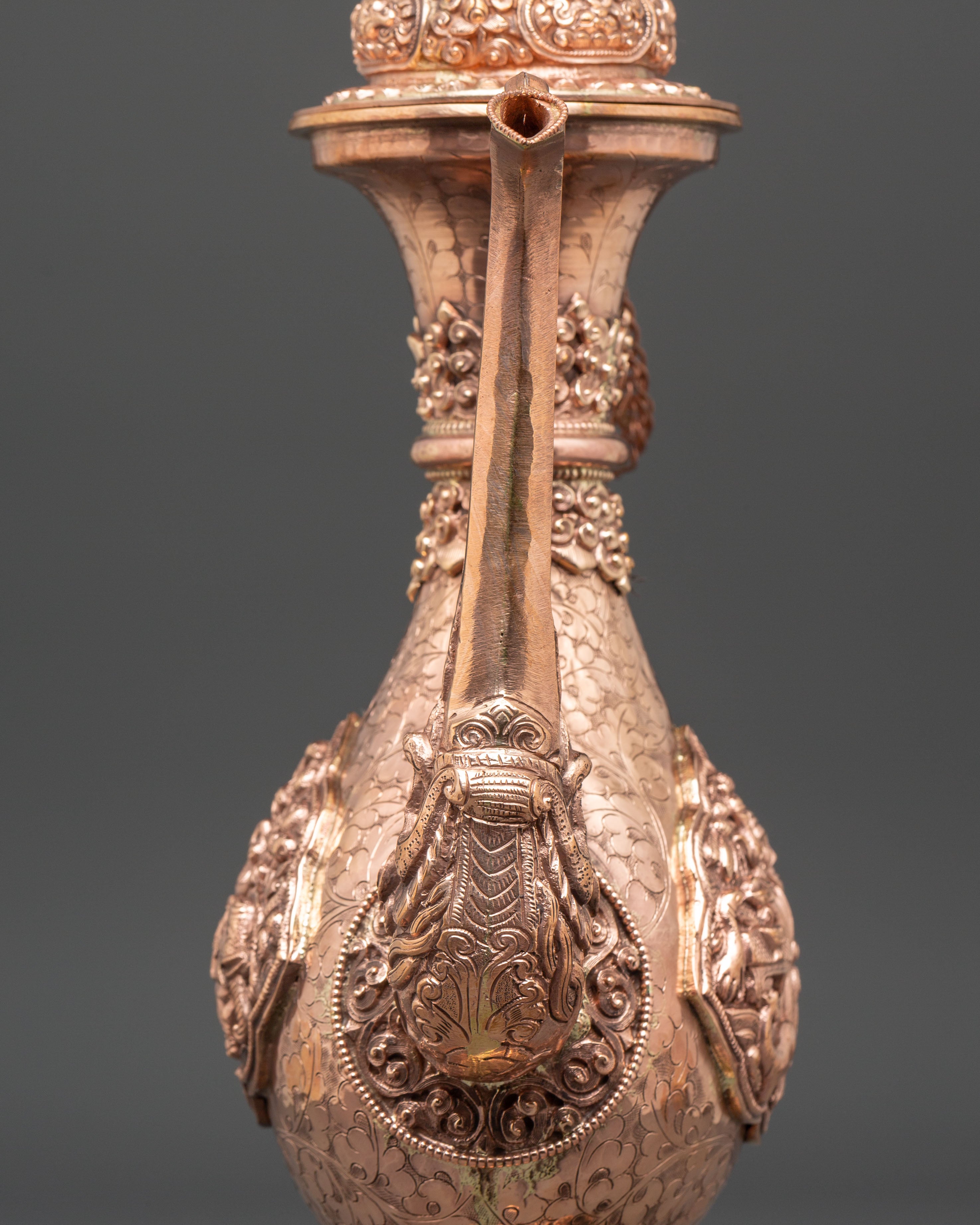 Copper Ritual Bhumba | Tibetan Buddhist Water Offering Vessel for Purification