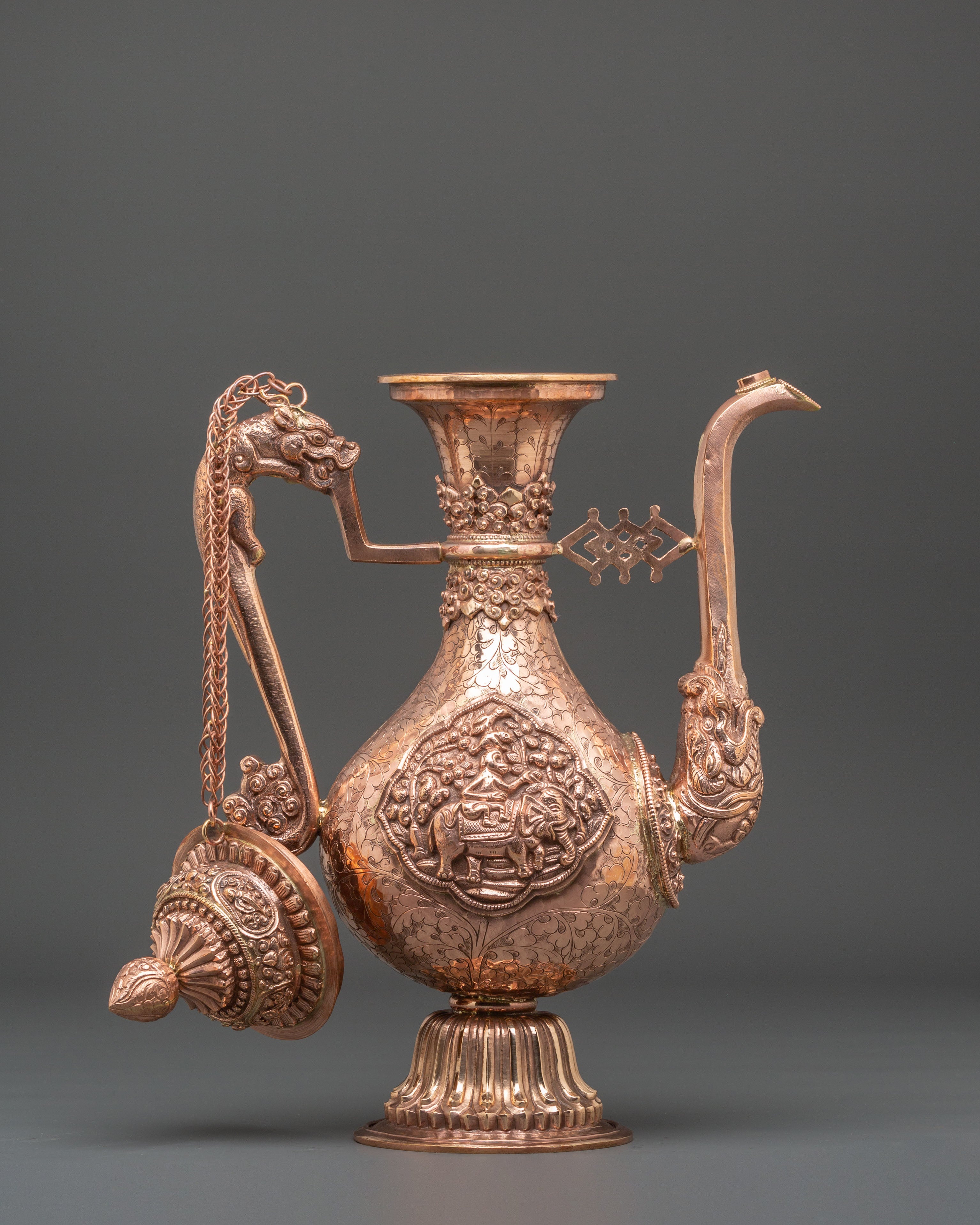 Copper Ritual Bhumba | Tibetan Buddhist Water Offering Vessel for Purification