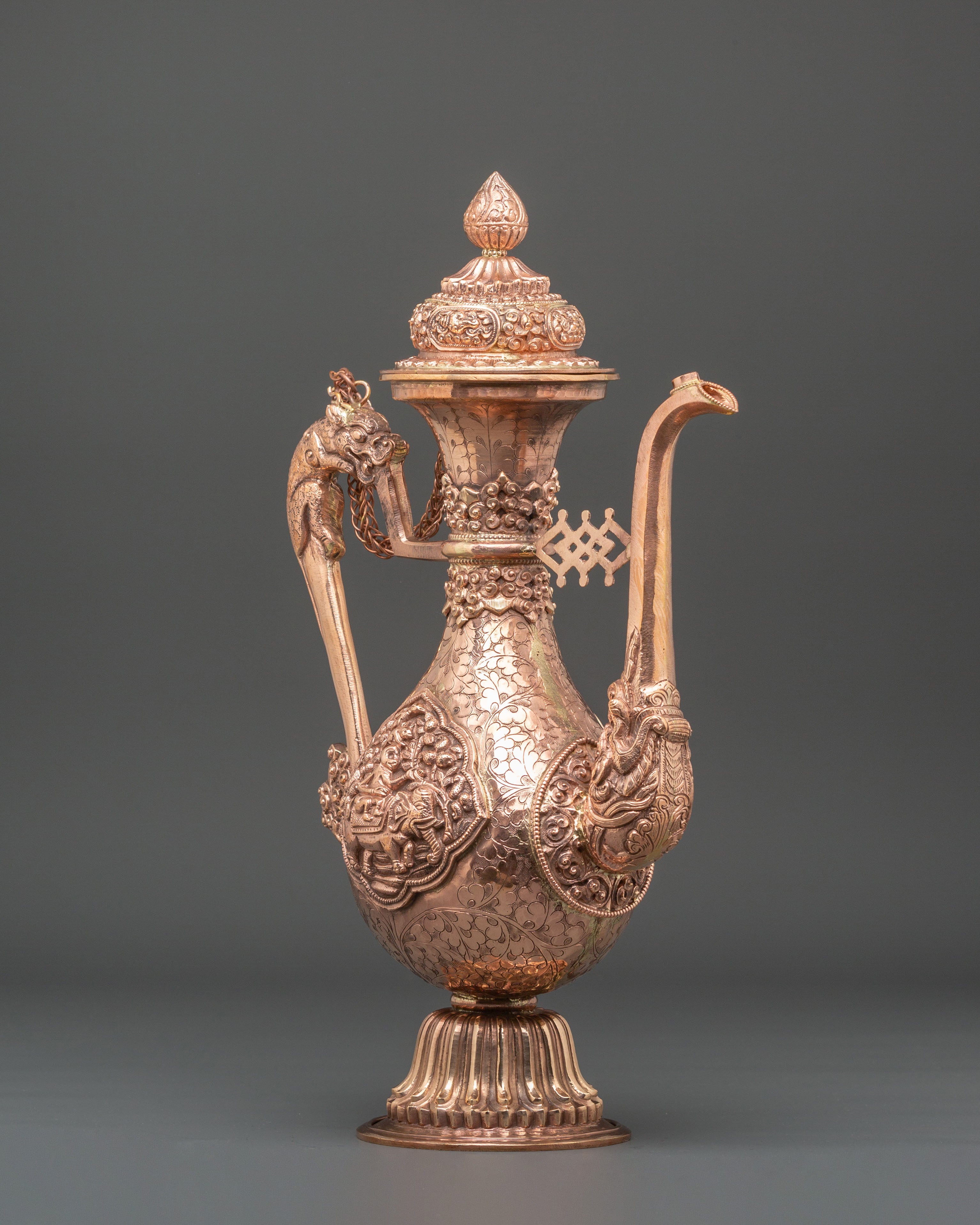 Copper Ritual Bhumba | Tibetan Buddhist Water Offering Vessel for Purification