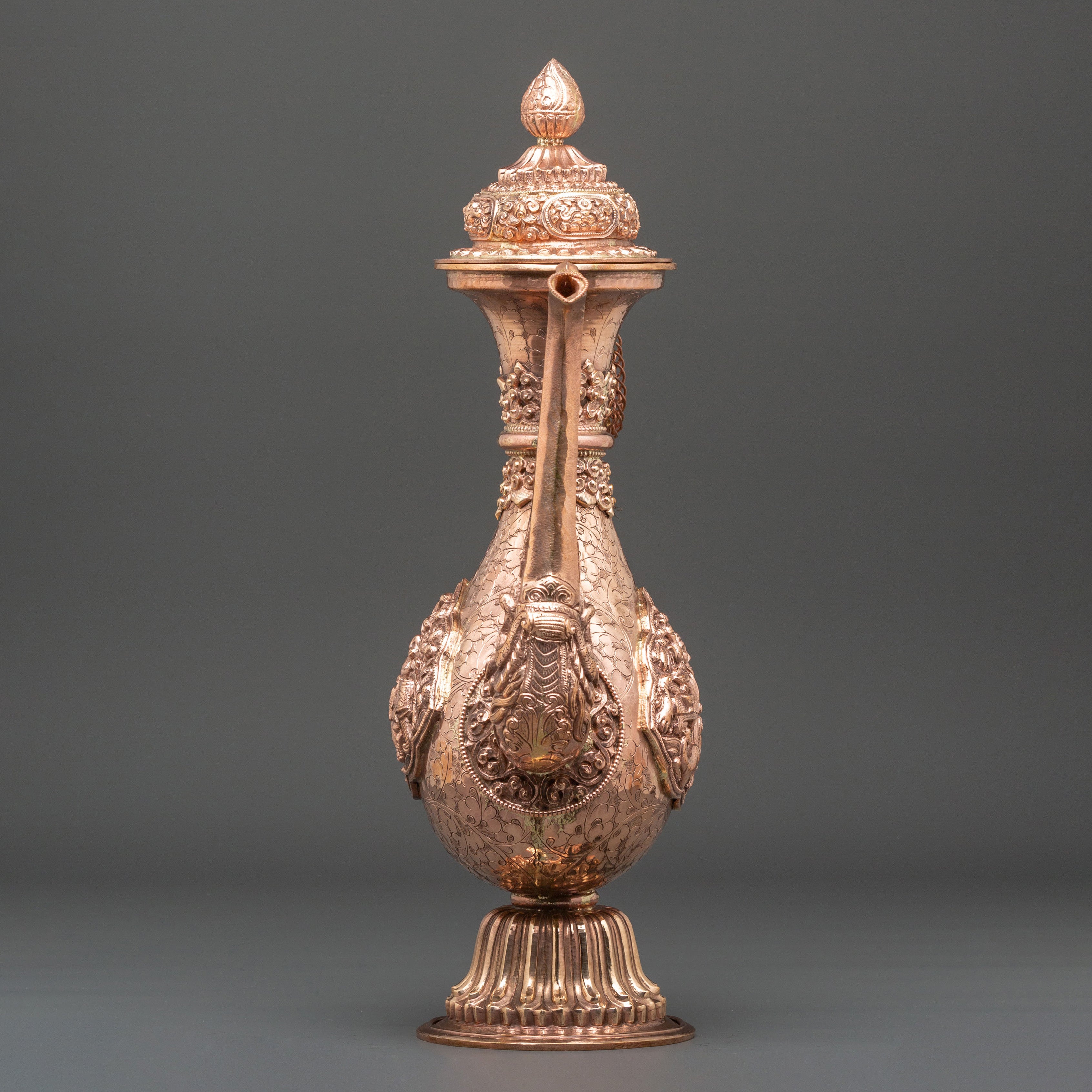 Copper Ritual Bhumba | Tibetan Buddhist Water Offering Vessel for Purification